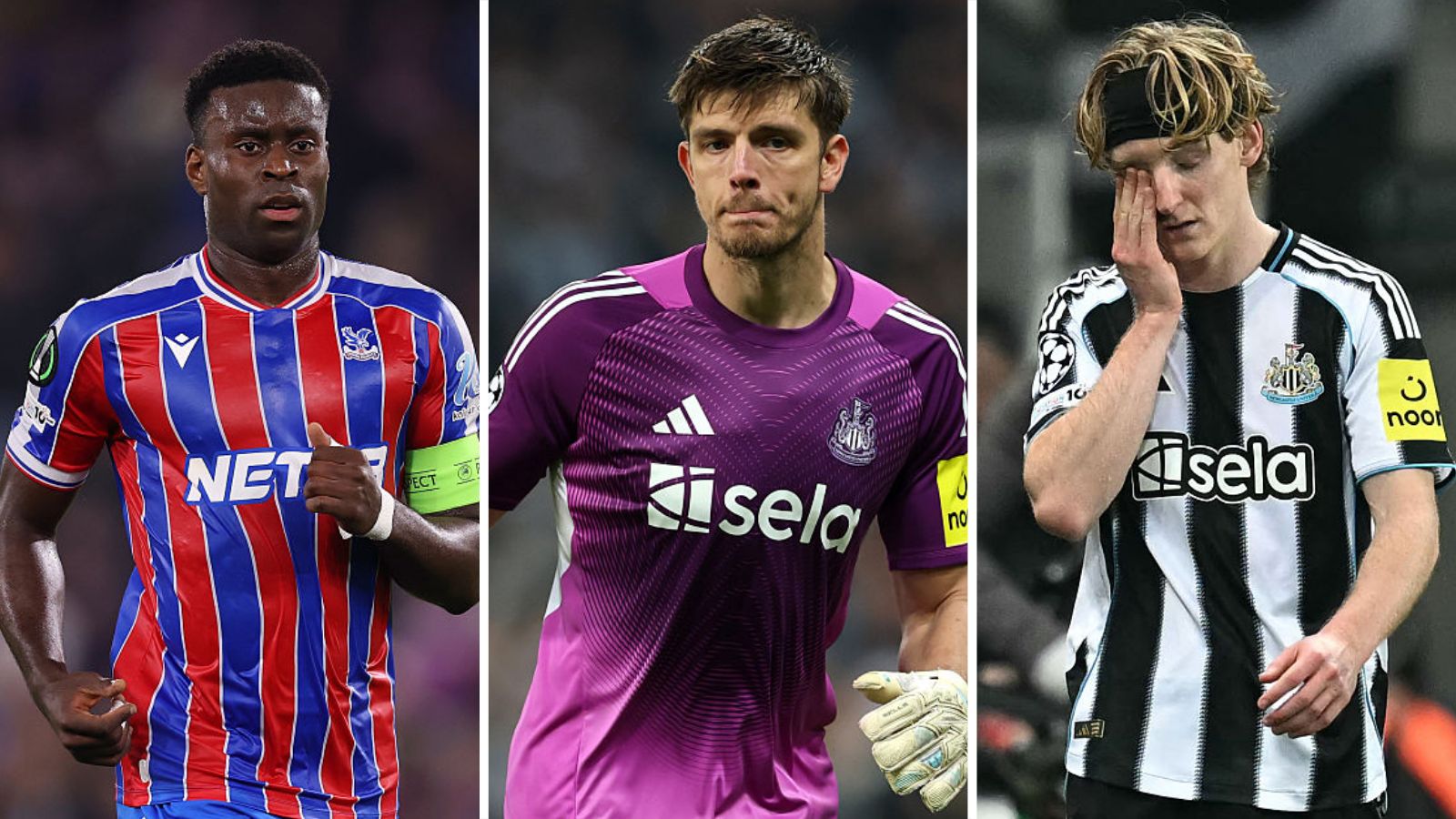 Marc Guehi, Nick Pope and Anthony Gordon