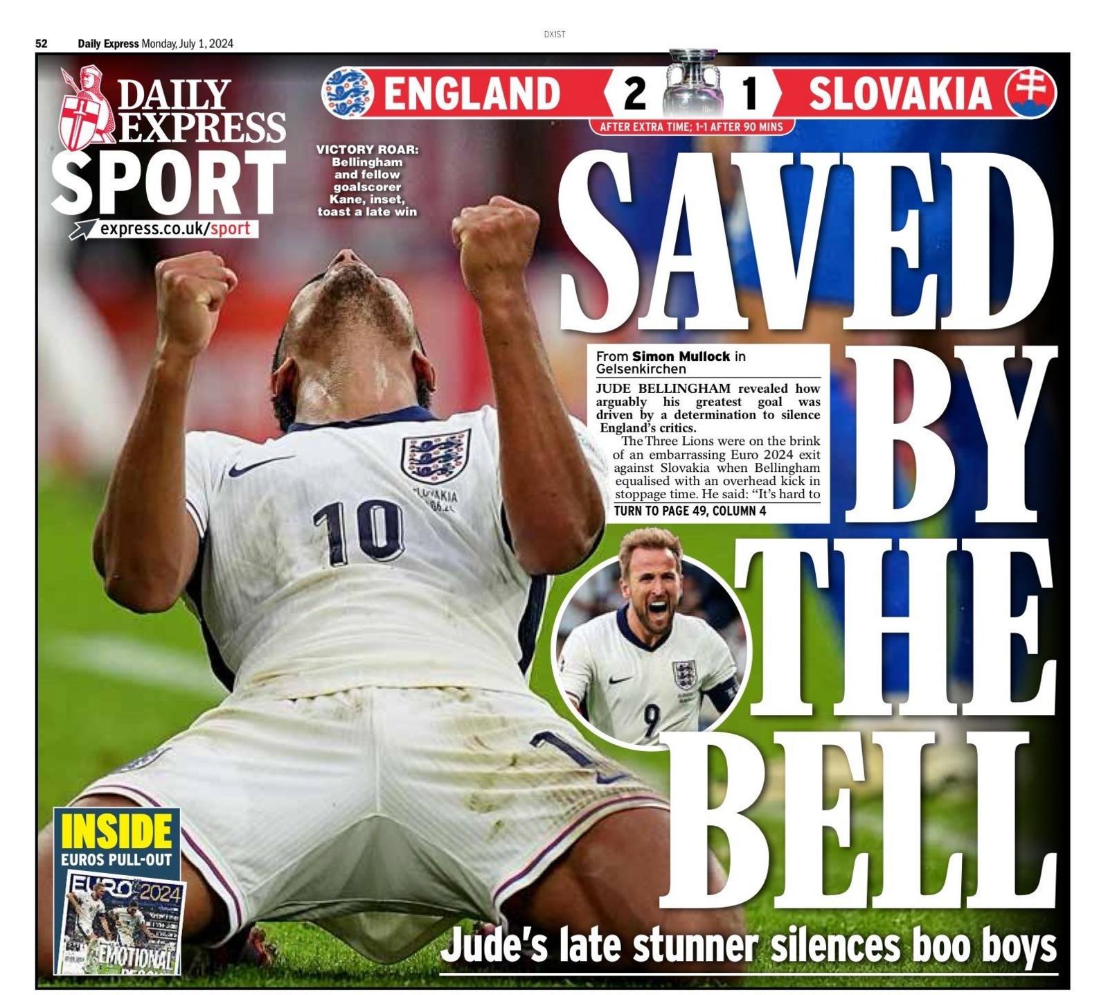 Daily Express back page