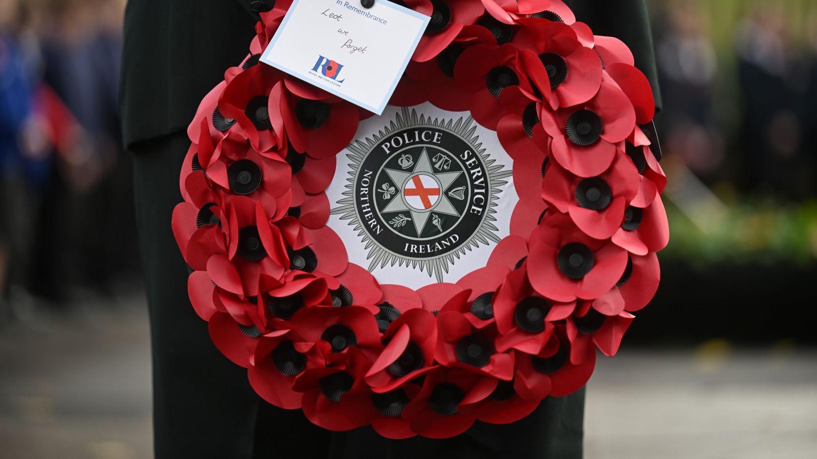 A PSNI wreath 