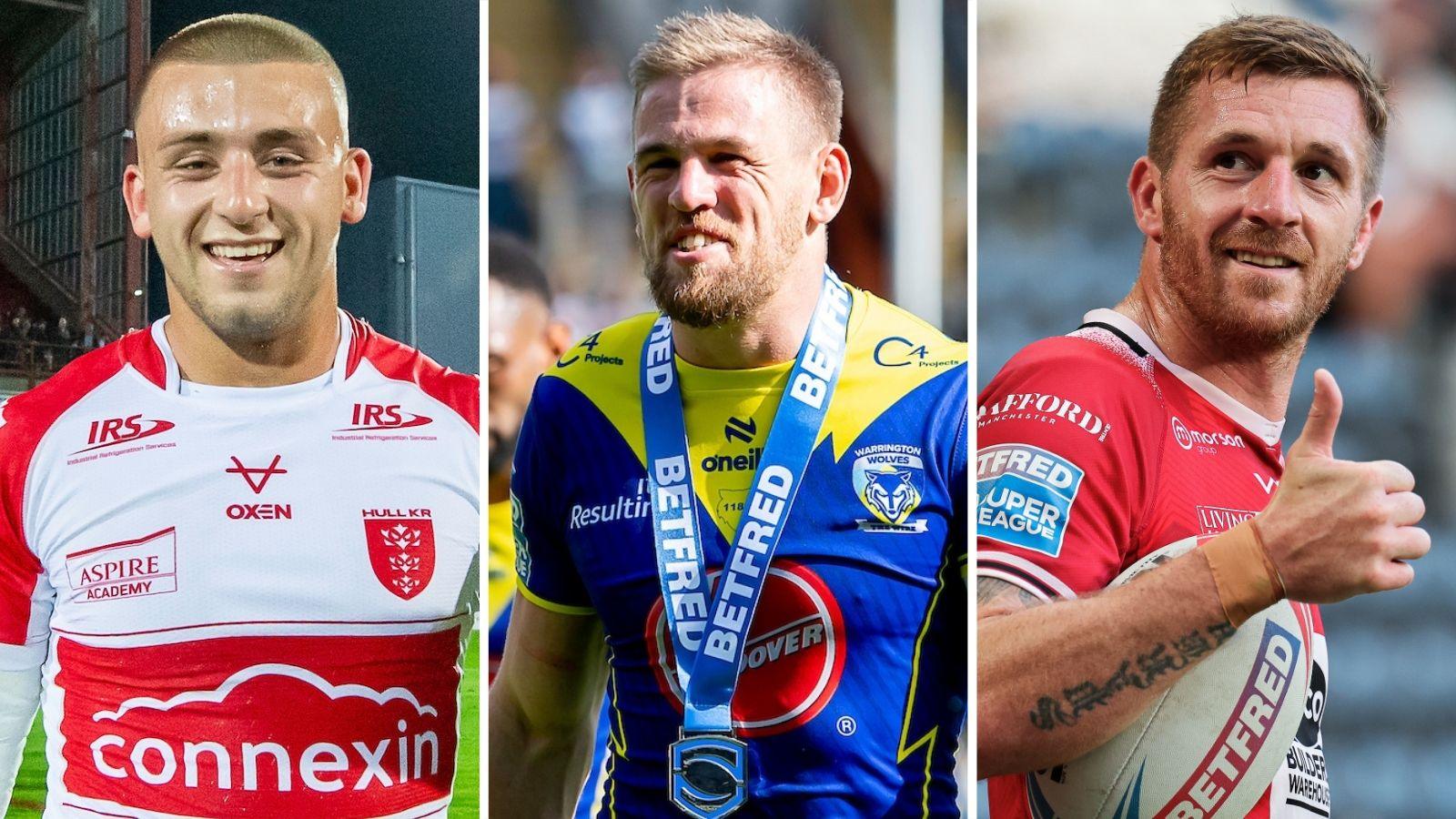 Split image of Hull KR's Mikey Lewis, Warrington's Matt Dufty and Salford's Marc Sneyd