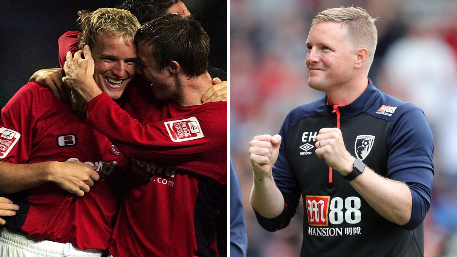 Eddie Howe as a player and manager at Bournemouth