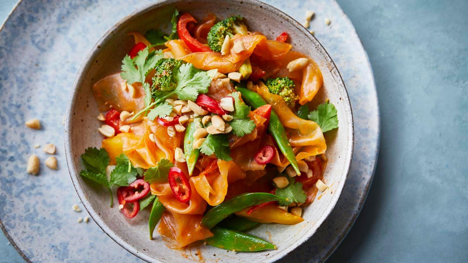 Rice paper gochujang noodles