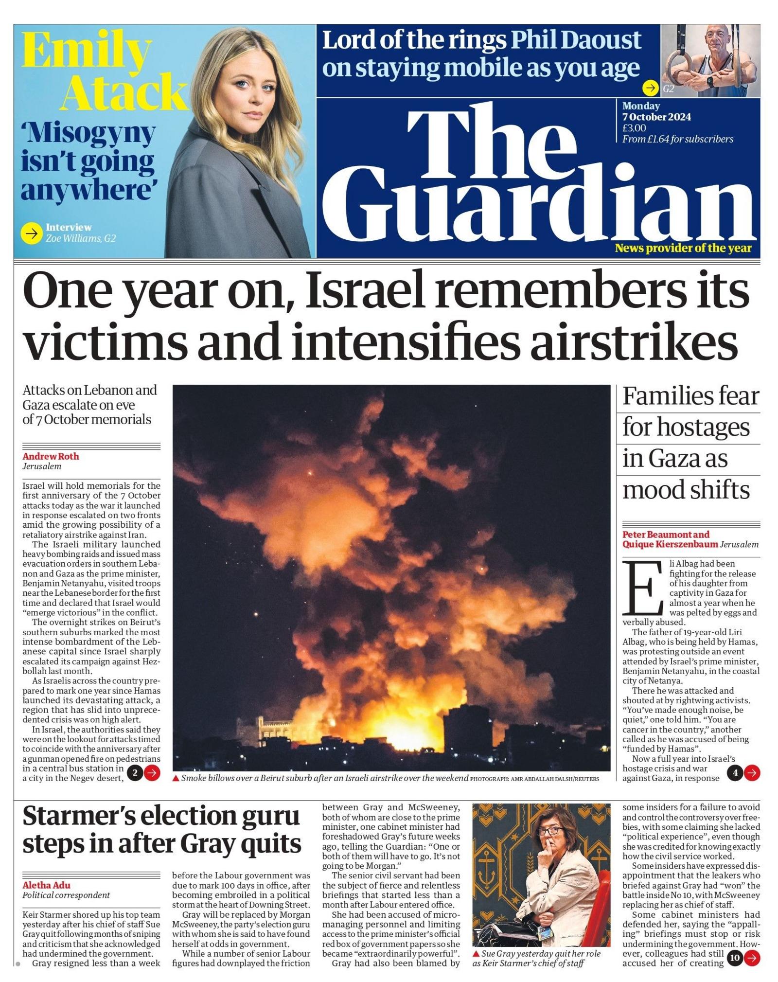 The Guardian front page