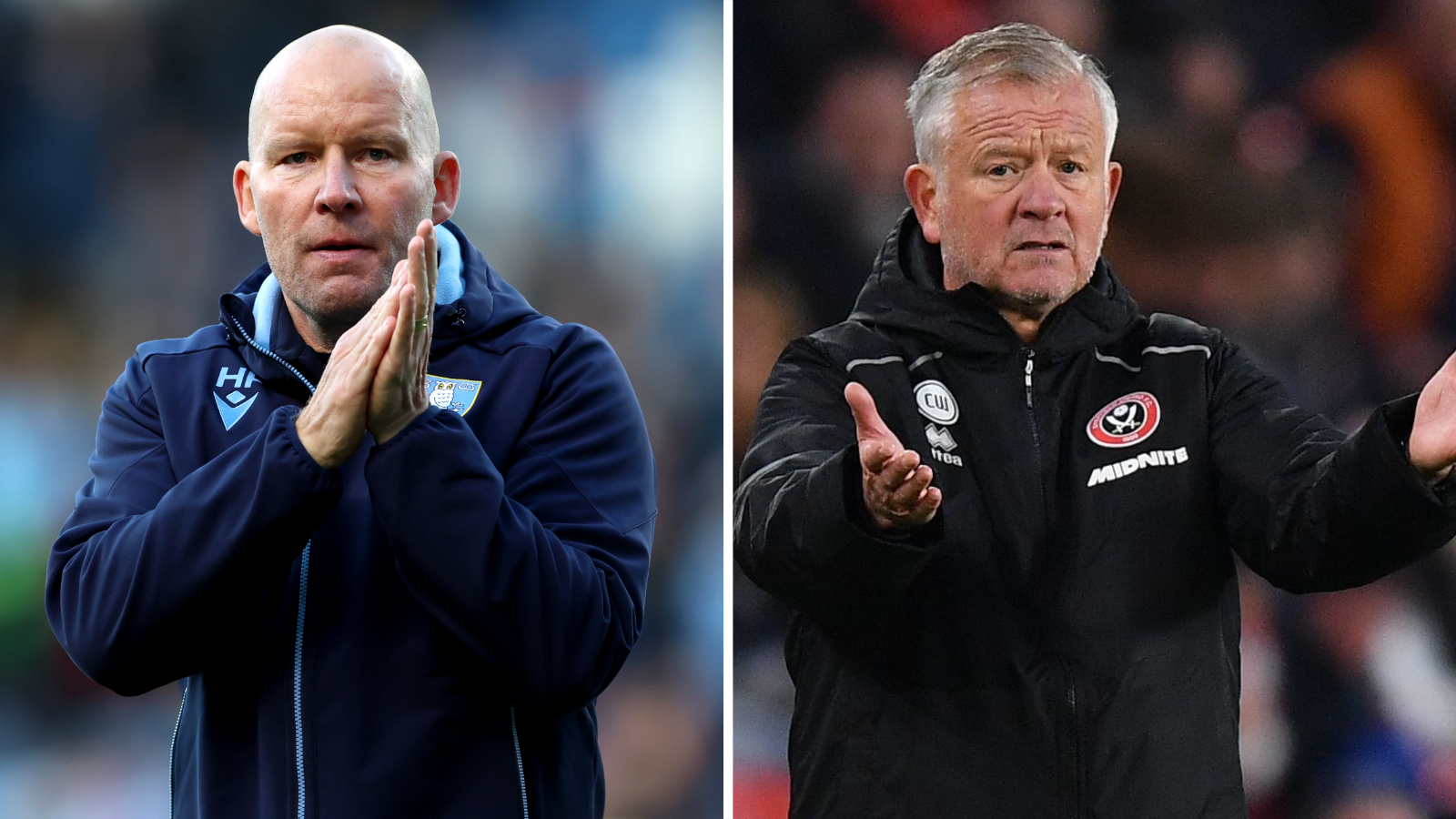 Sheffield Wednesday boss Henrik Pedersen (left) and Sheffield United manager Chris Wilder (right)