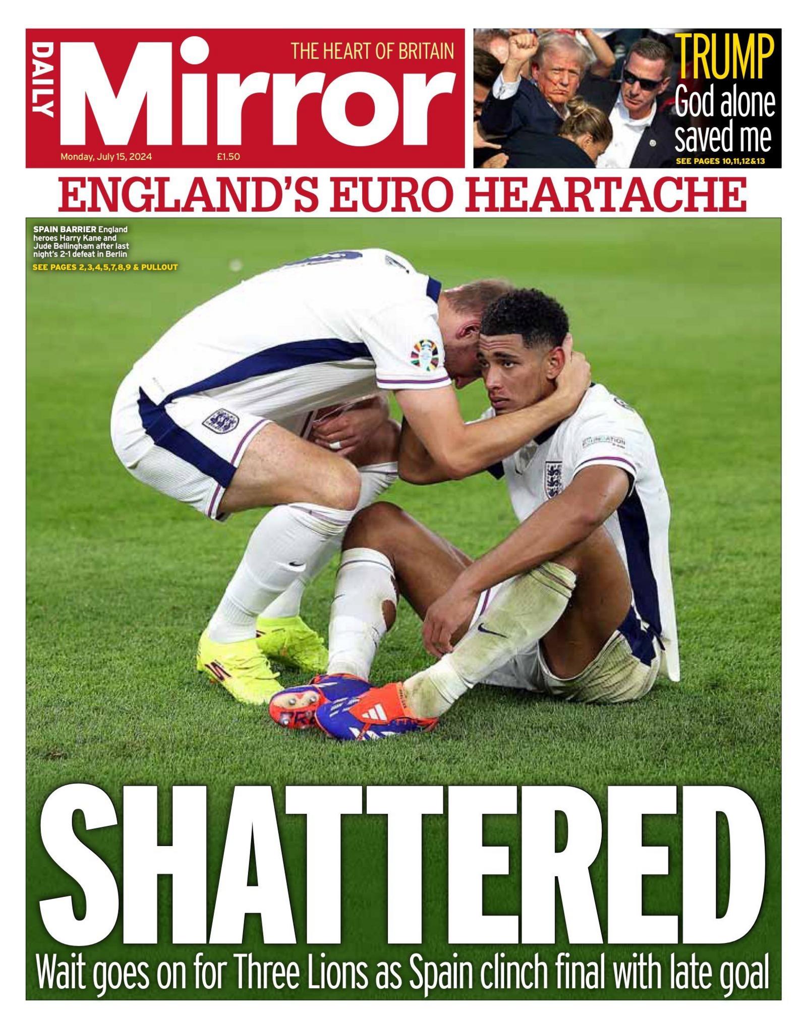 Daily Mirror front page