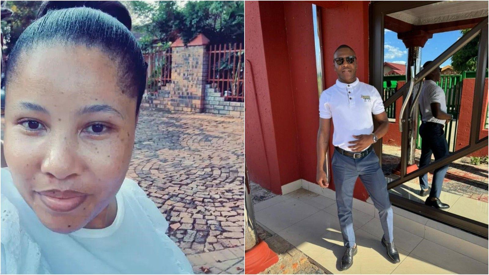 Keamogetswe Buys is pictured in a selfie, wearing a white top. A picture of Cebekhulu Linda shows him standing by a mirror, wearing a white top and grey trousers.