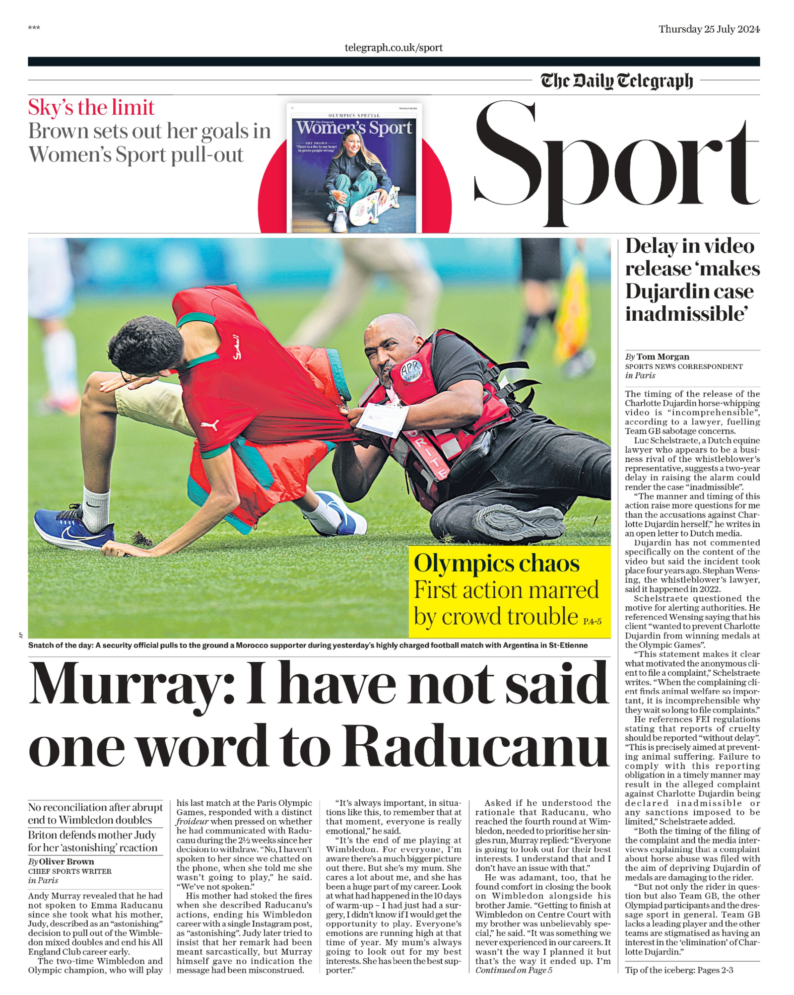 Daily Telegraph back page