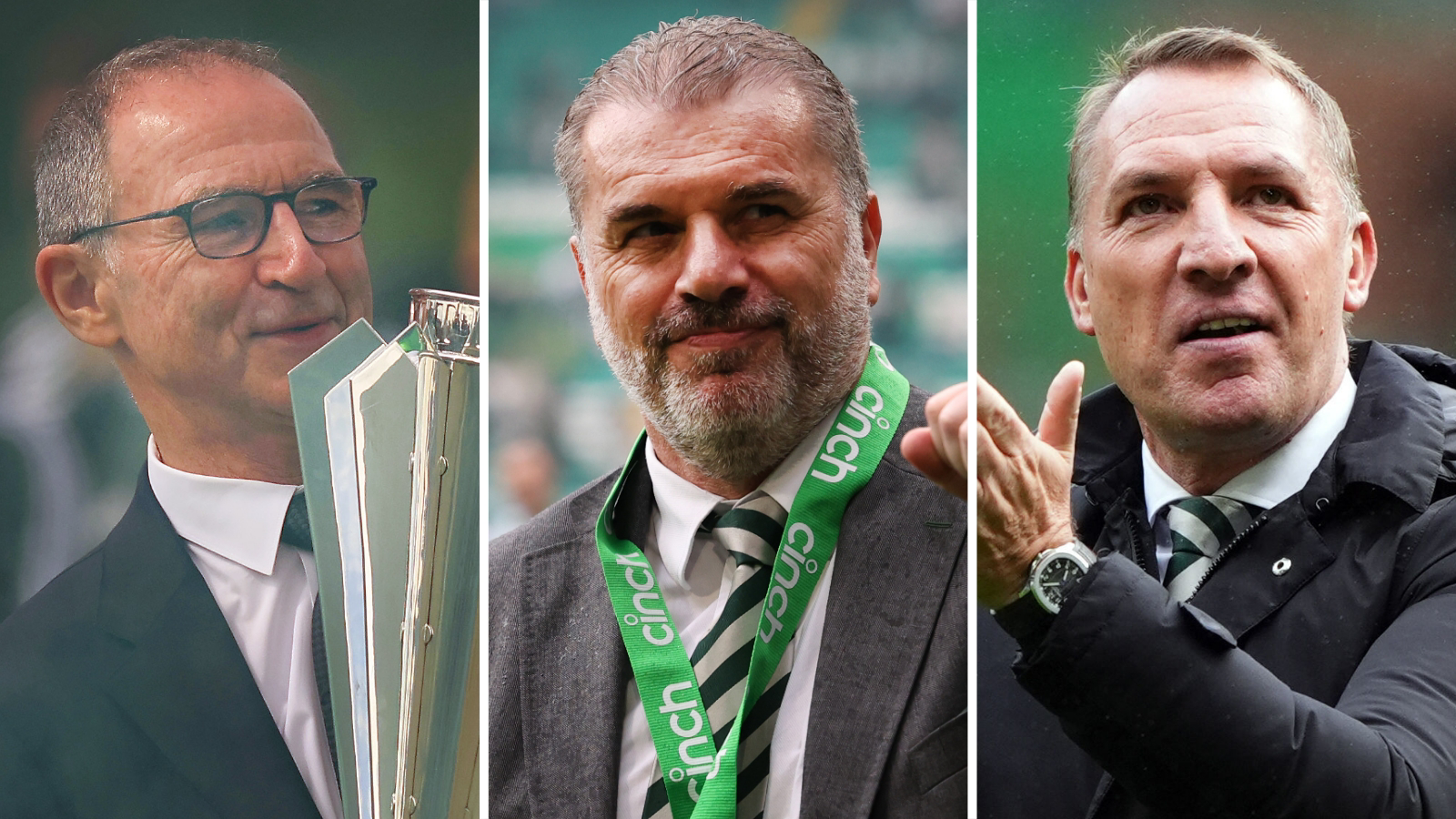 Martin O'Neill, Ange Postecoglou and Brendan Rodgers