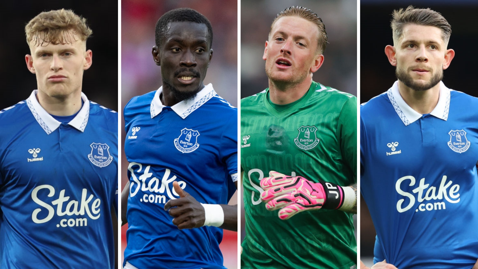 Jarrad Branthwaite, Idrissa Gueye, Jordan Pickford, James Tarkowski