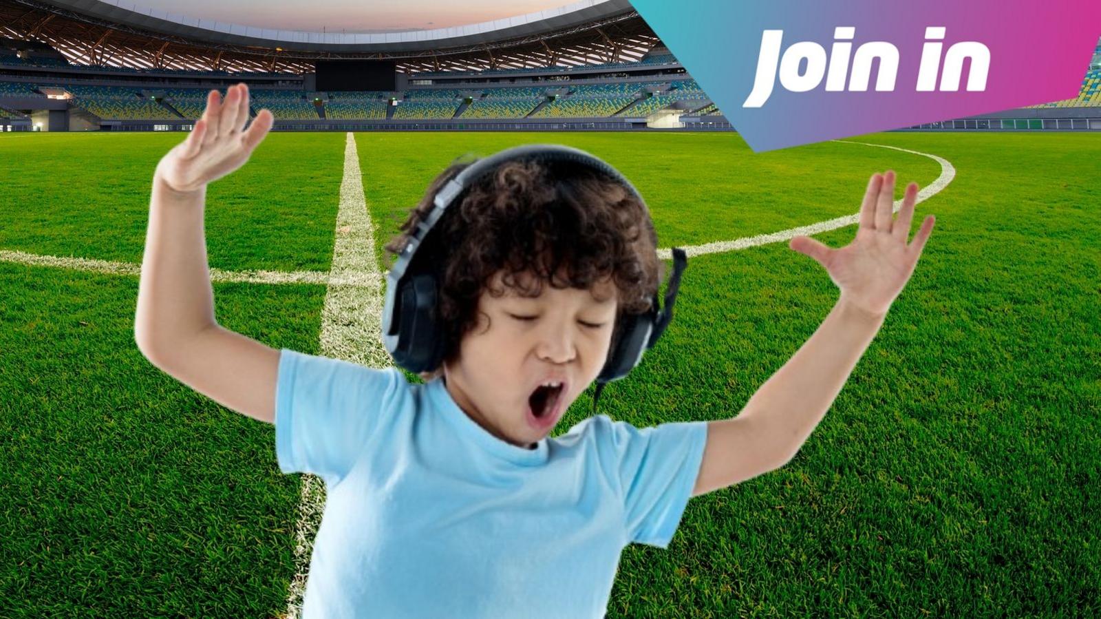 boy getting pumped up to music