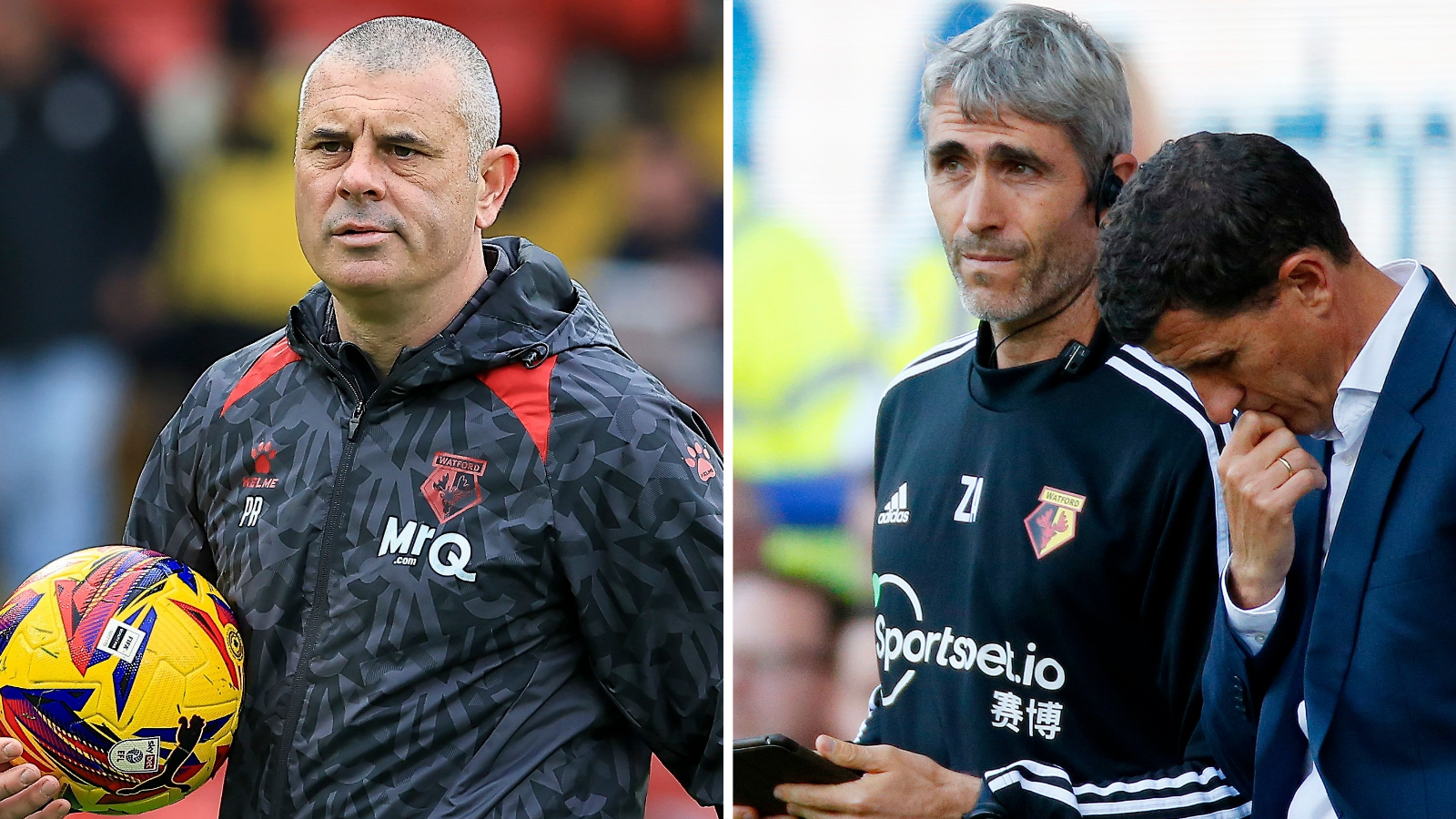 Zigor Aranalde pictured with Javi Gracia (right), who has rejoined the club to replace Paul Robinson (left) as assistant coach