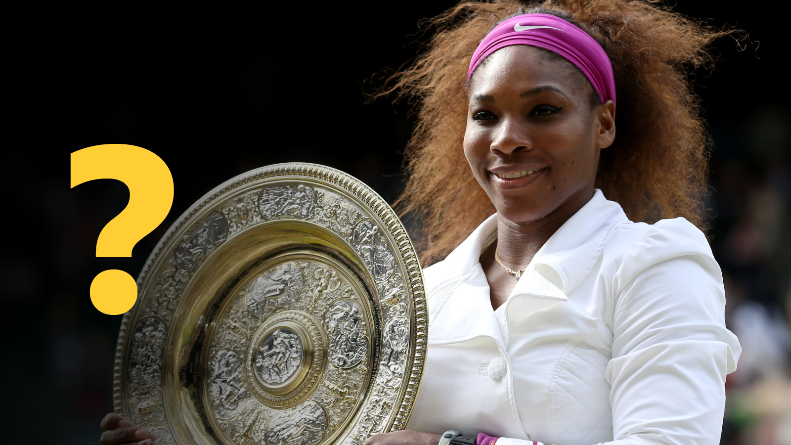 Serena Williams with Wimbledon trophy