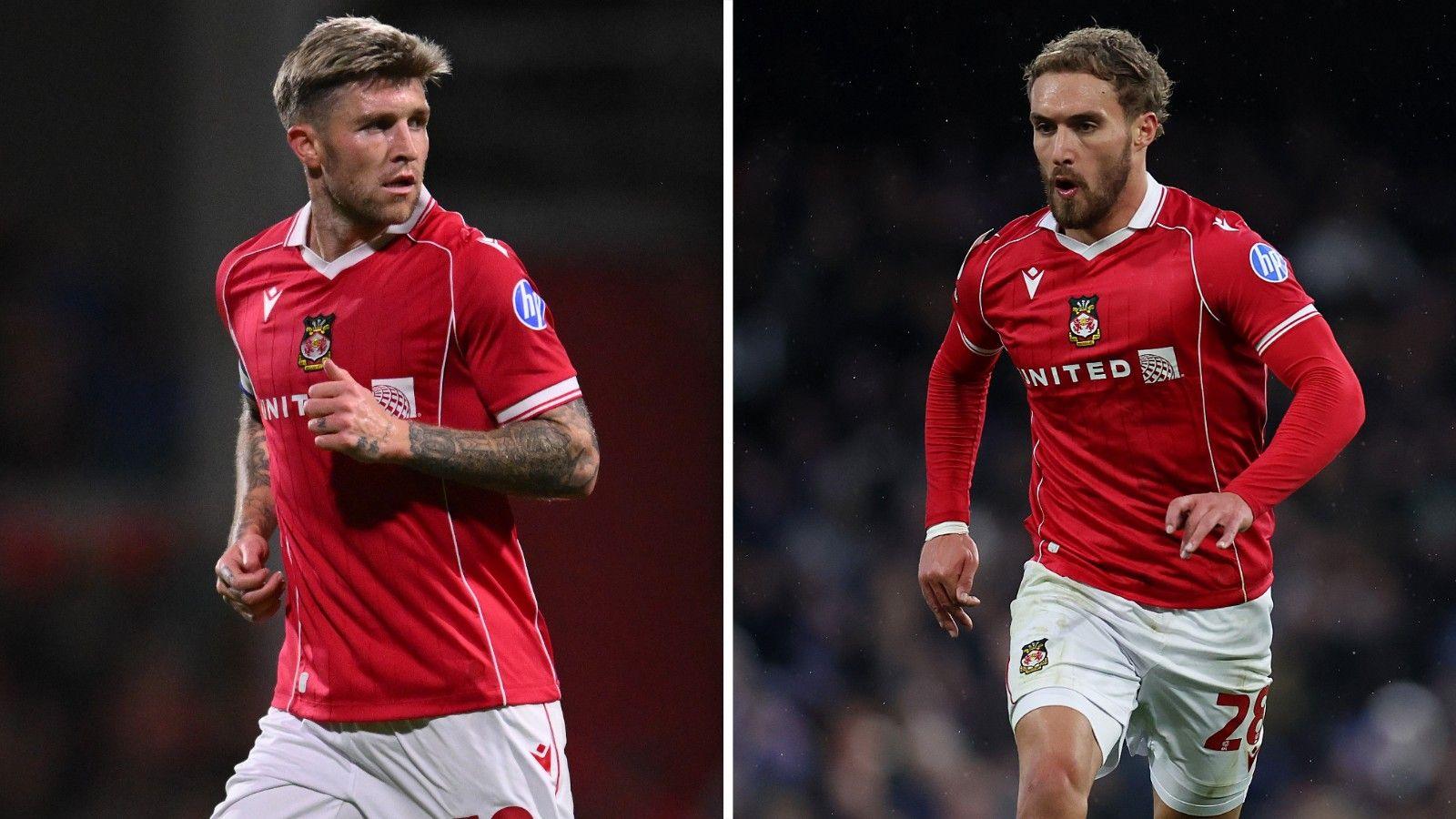 Wrexham forwards Josh Windass (L) and Sam Smith