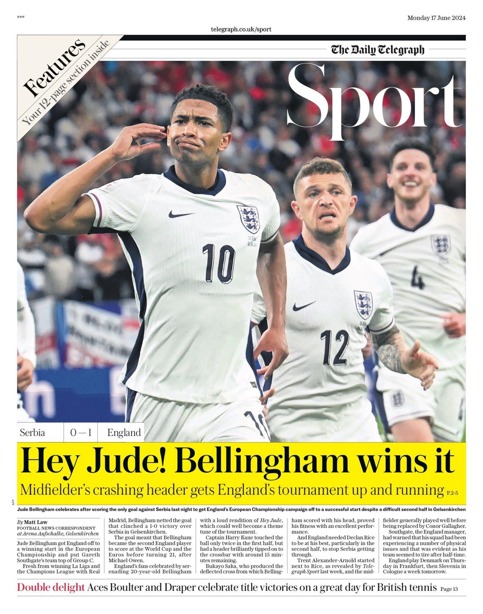 Telegraph back page