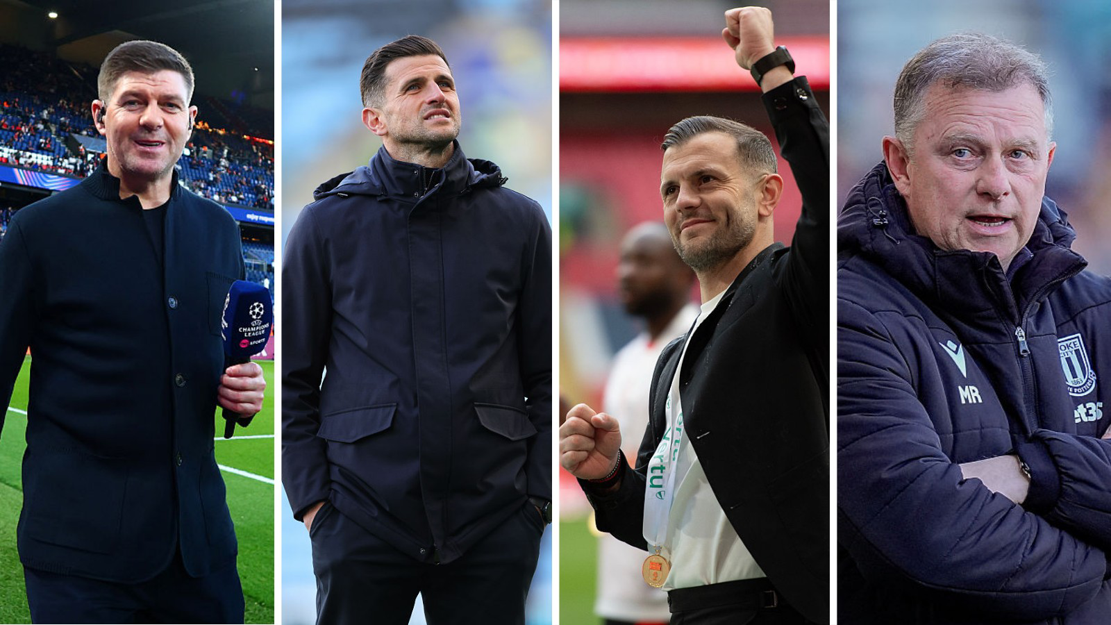 (L-R) Steven Gerrard, John Mousinho, Jack Wilshere and Mark Robins