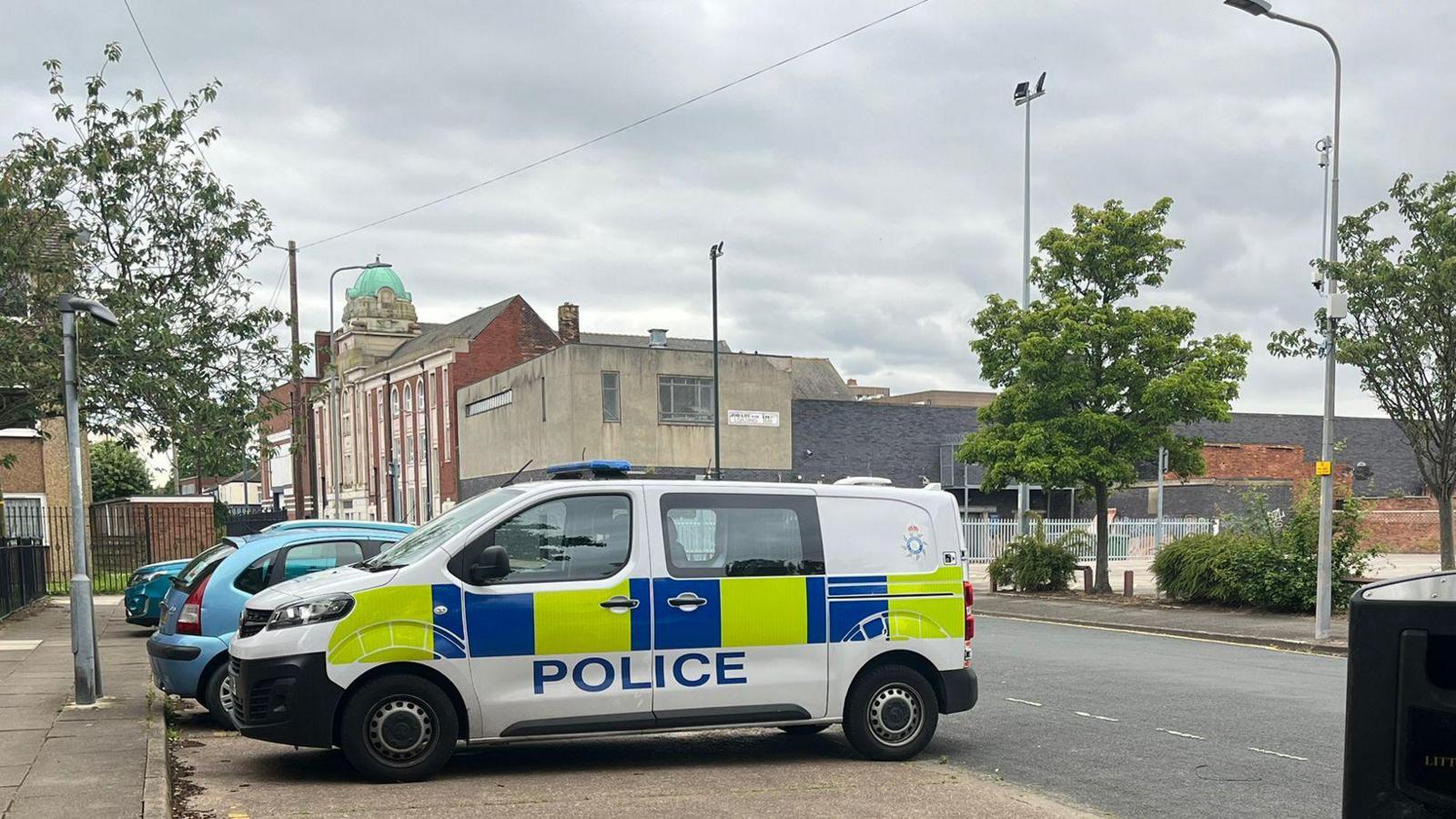 A police vehicle parked on a street