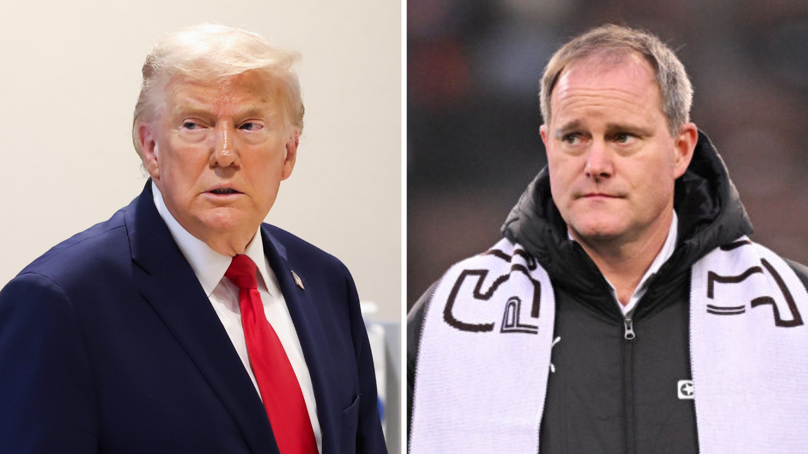 US President Donald Trump and Oke Gottlich. who is part of the German FA and president of Bundesliga club St. Pauli