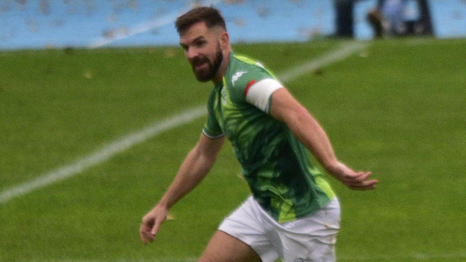 Matt Loaring in action for Guernsey FC