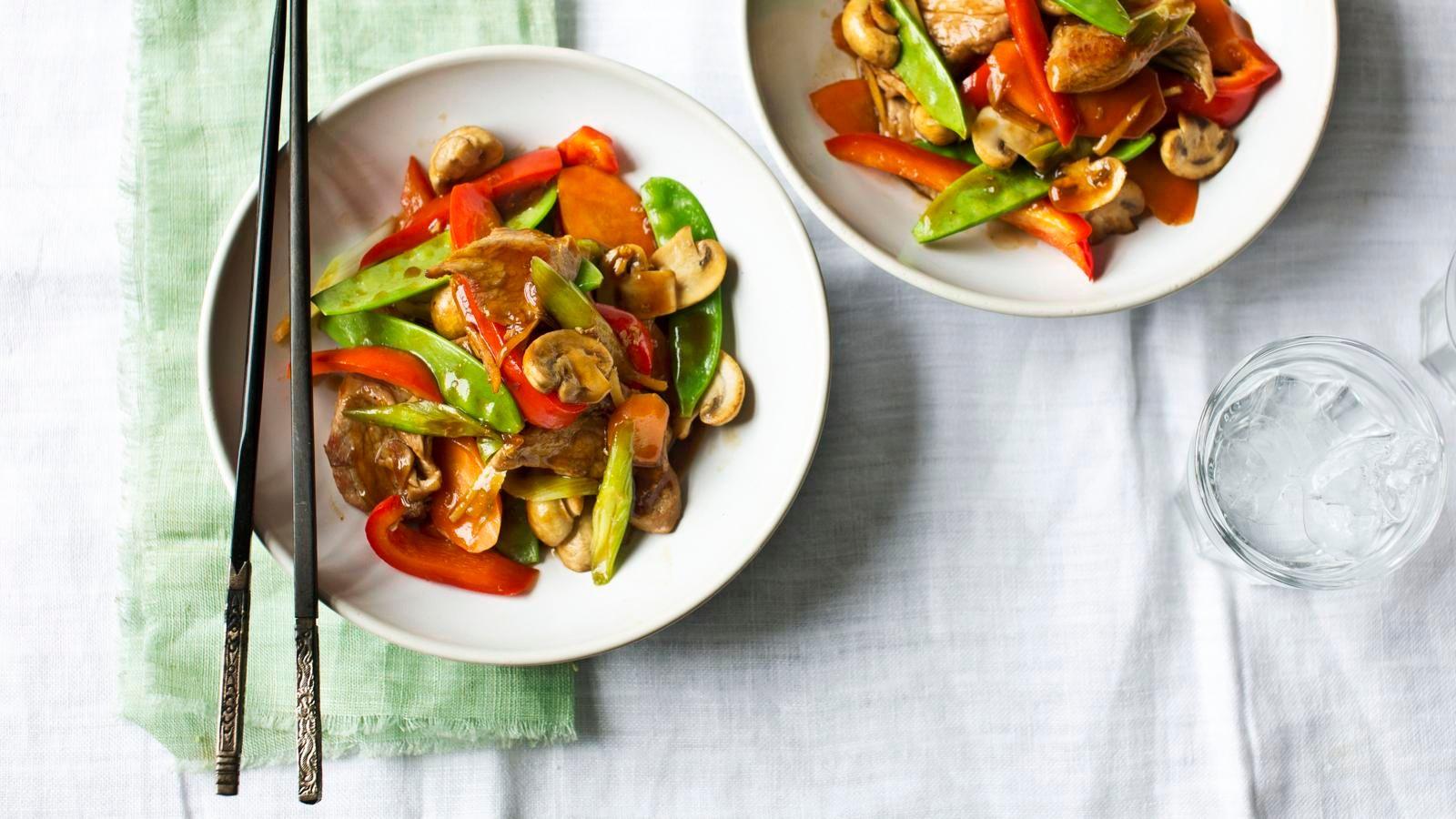 Stir-fried pork with ginger and soy