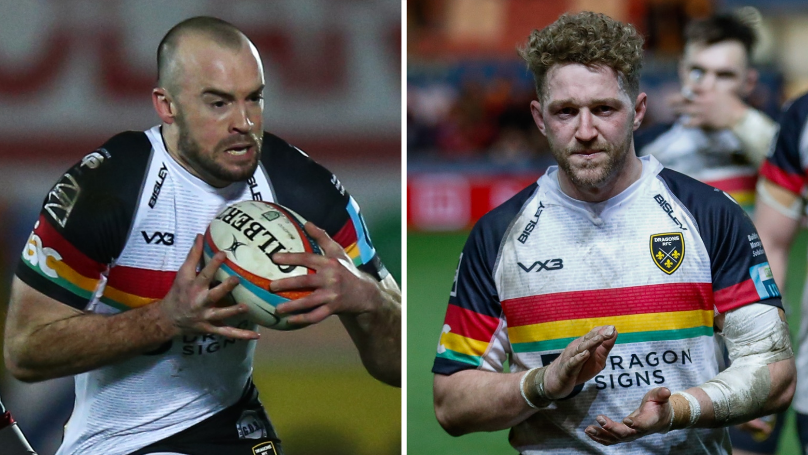 Cai Evans (left) and Angus O'Brien (right) both can play at fly-half and full-back