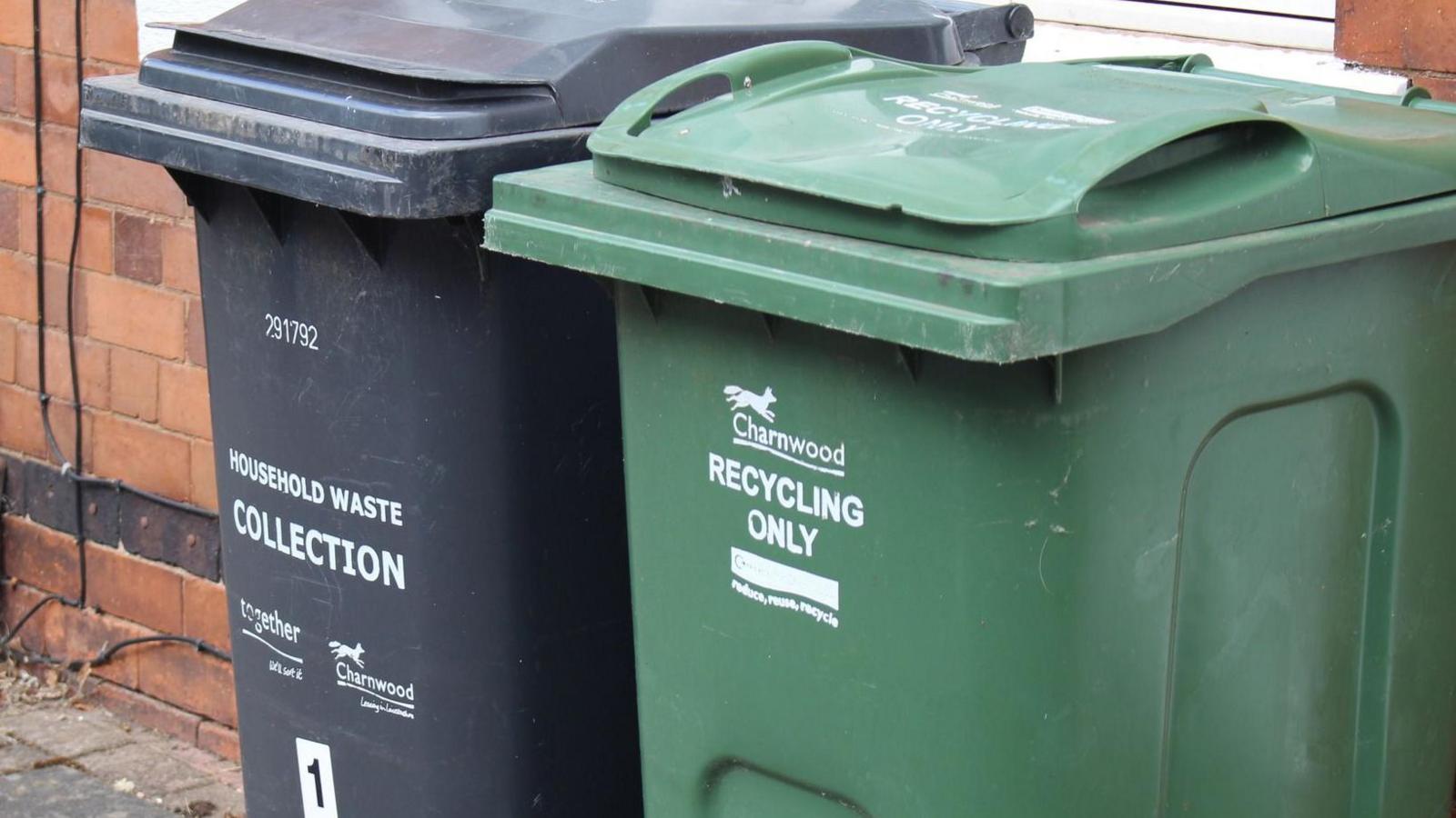 A picture of two bins next to each other