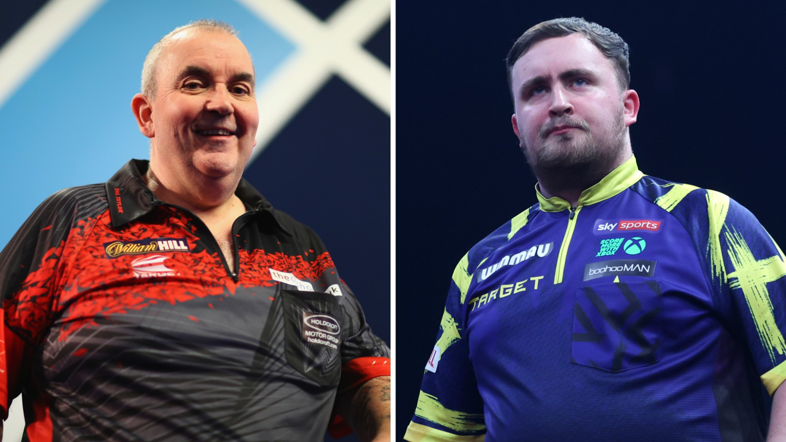 Phil Taylor (left) and Luke Littler (right)