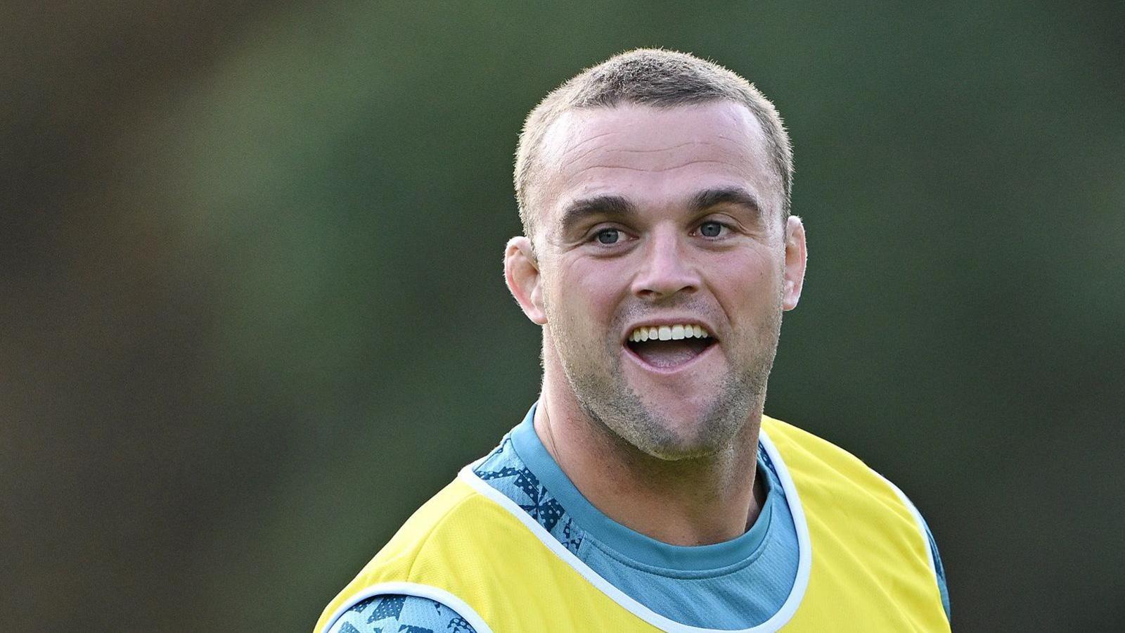 Ben Earl smiles during England training
