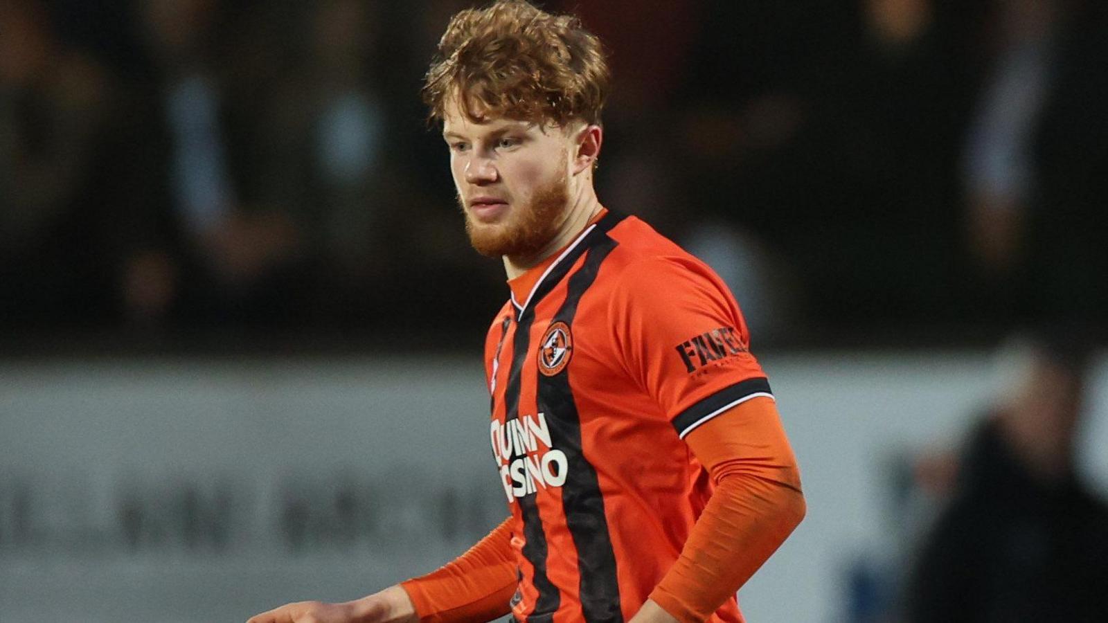 Luca Stephenson playing on loan in Scotland for Dundee United