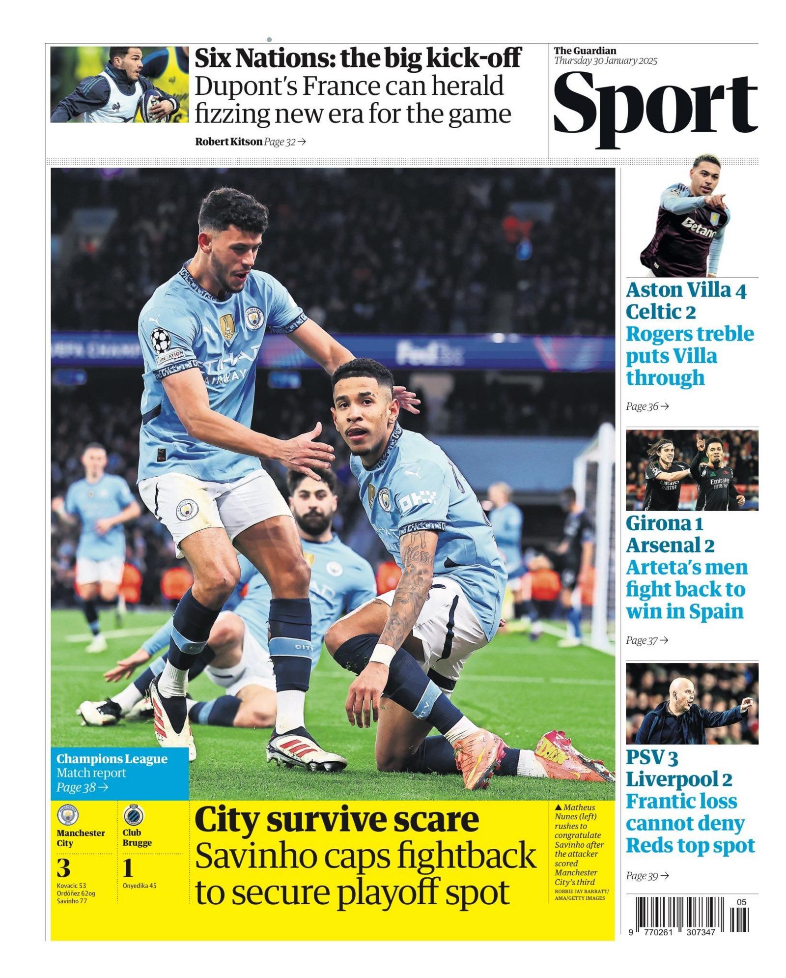 Guardian back page 