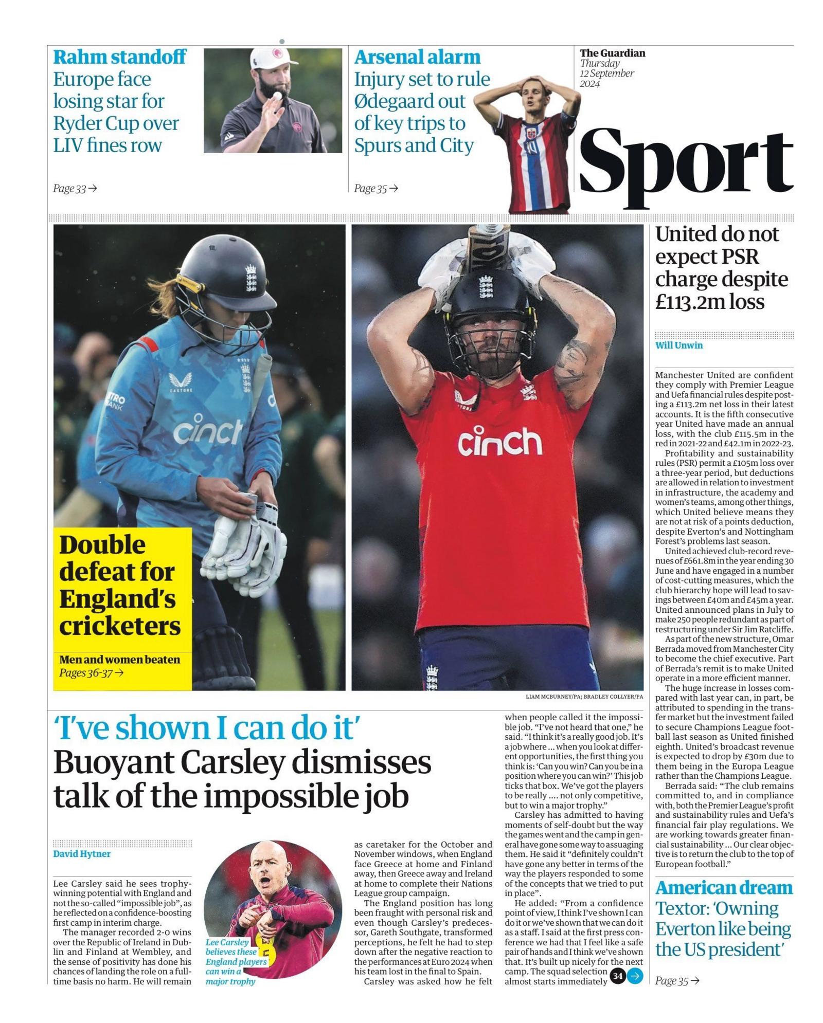 Guardian back page