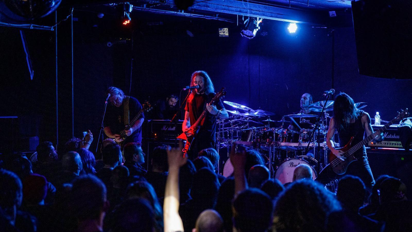 A band on stage at Rebellion