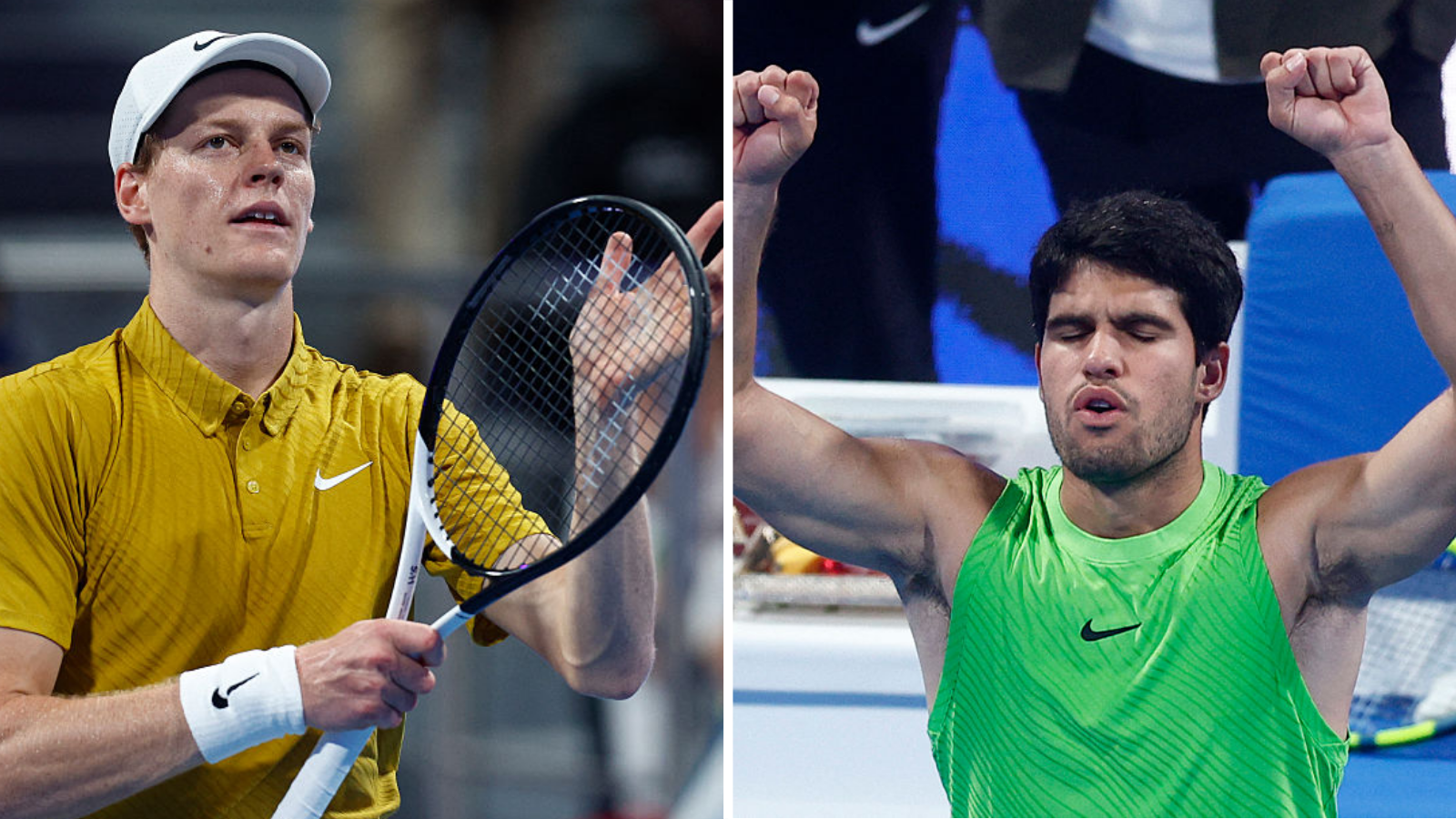 Jannik Sinner and Carlos Alcaraz celebrate wins to reach the 2026 Qatar Open quarter-finals