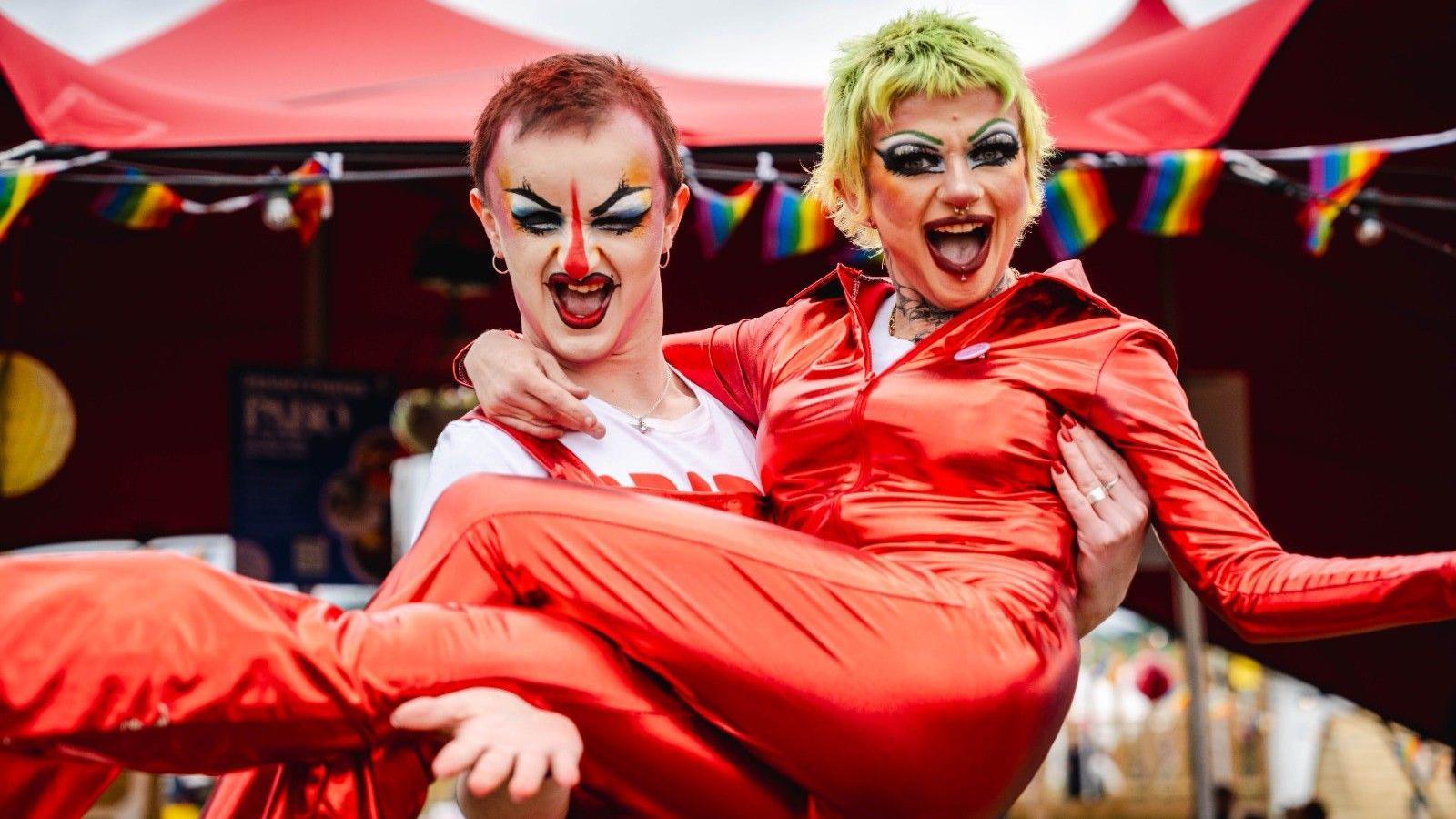 Teifi (left) with another drag performer Jordropper