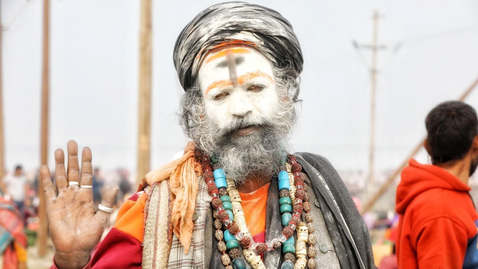 Ascetics from different Hindu groups come to take a dip in the icy waters of the rivers