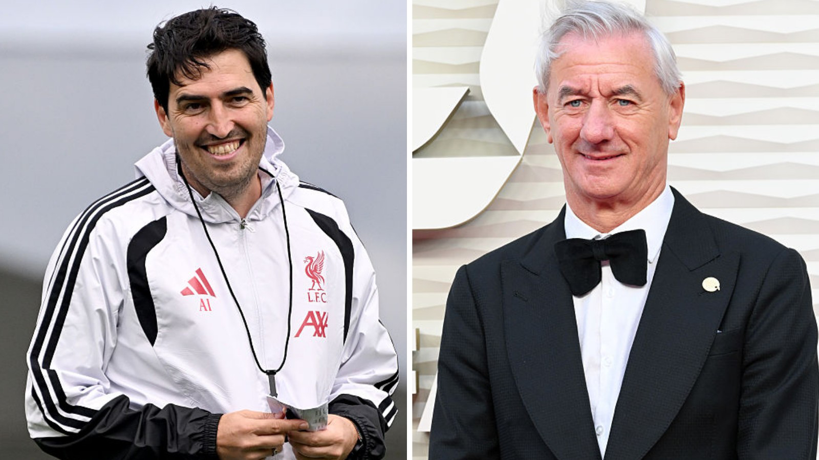 Liverpool head coach Andoni Iraola (left) and former Liverpool striker Ian Rush (right)