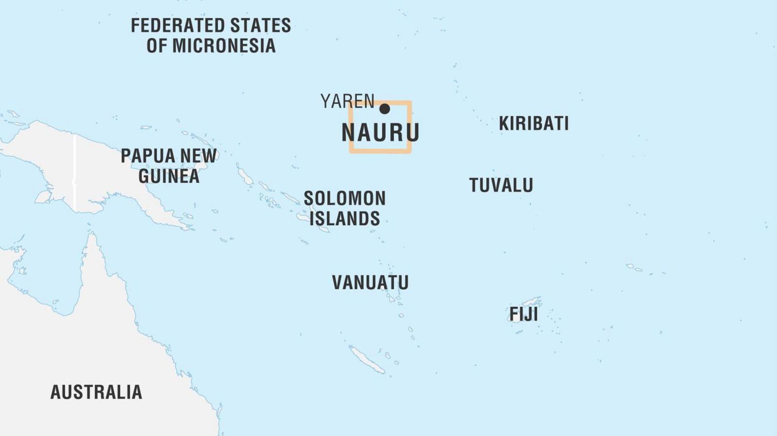 A map of Nauru, located in the Pacific Ocean