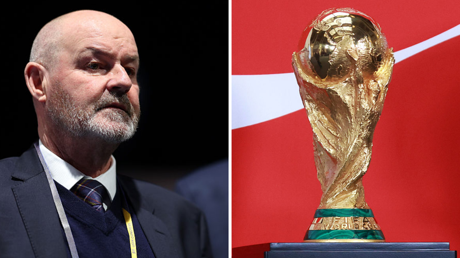 Steve Clarke and the World Cup trophy