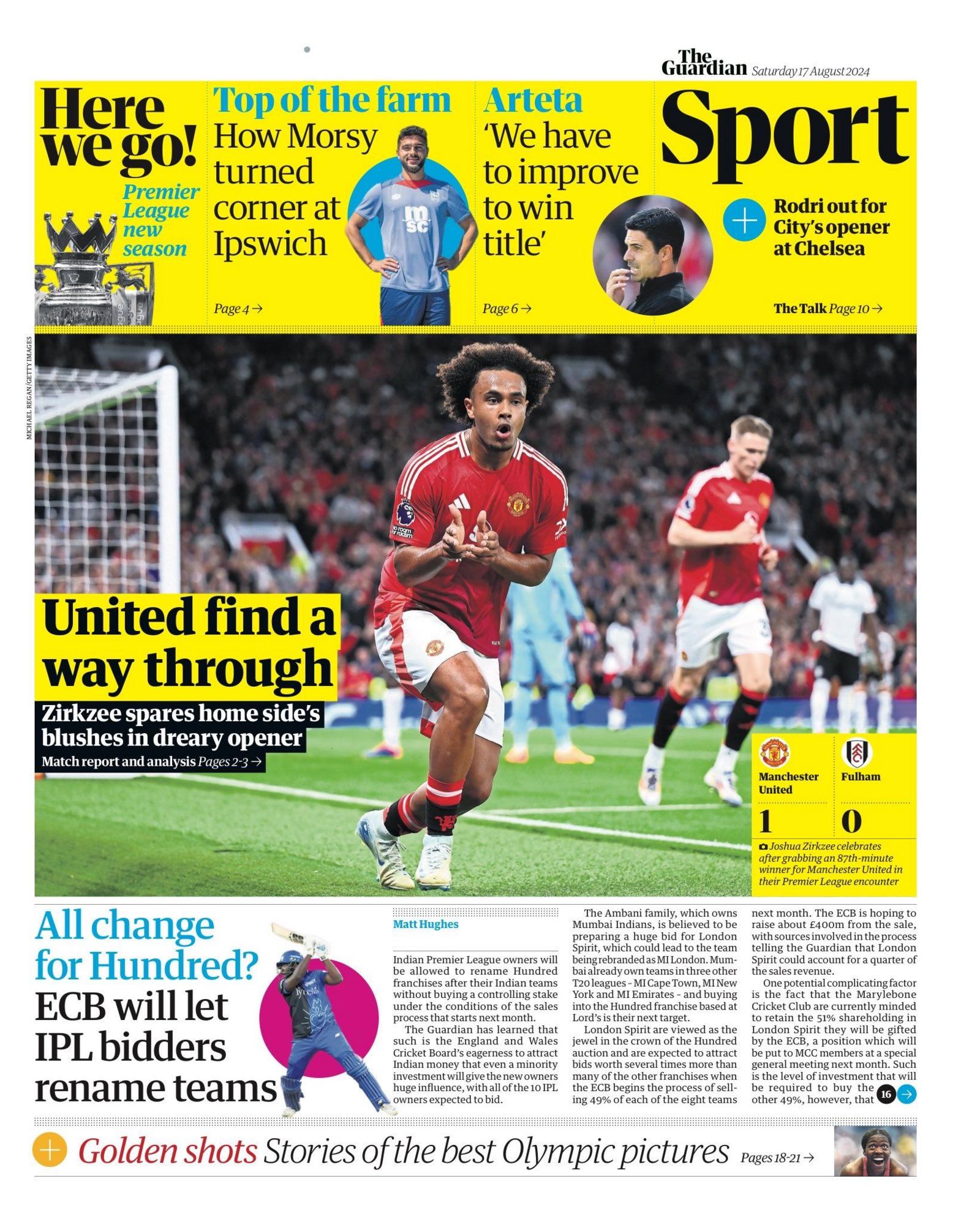 Guardian sports section