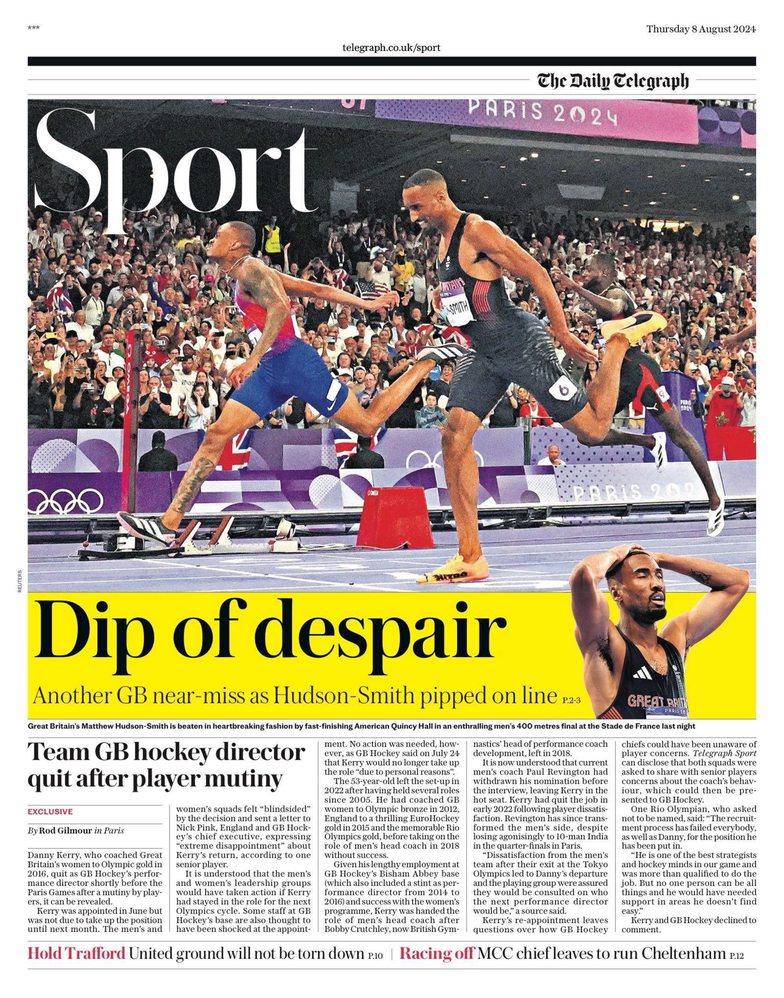 Telegraph back page