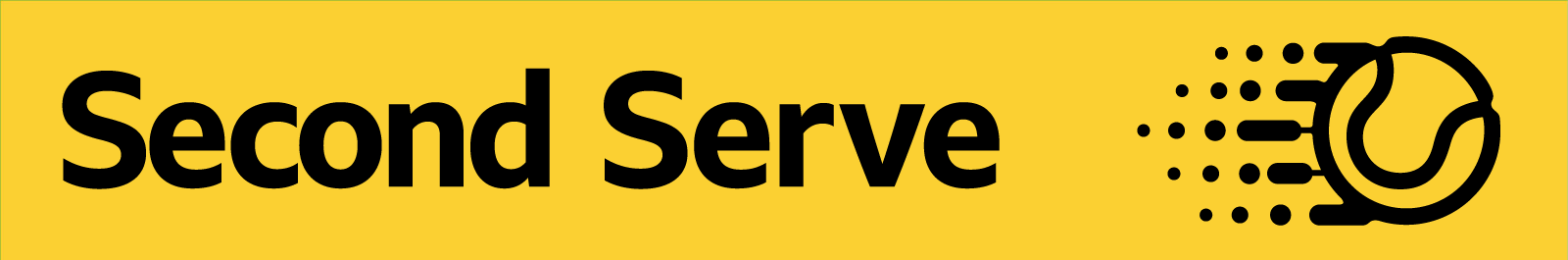 A graphic showing the words 'Second Serve' next to a ball