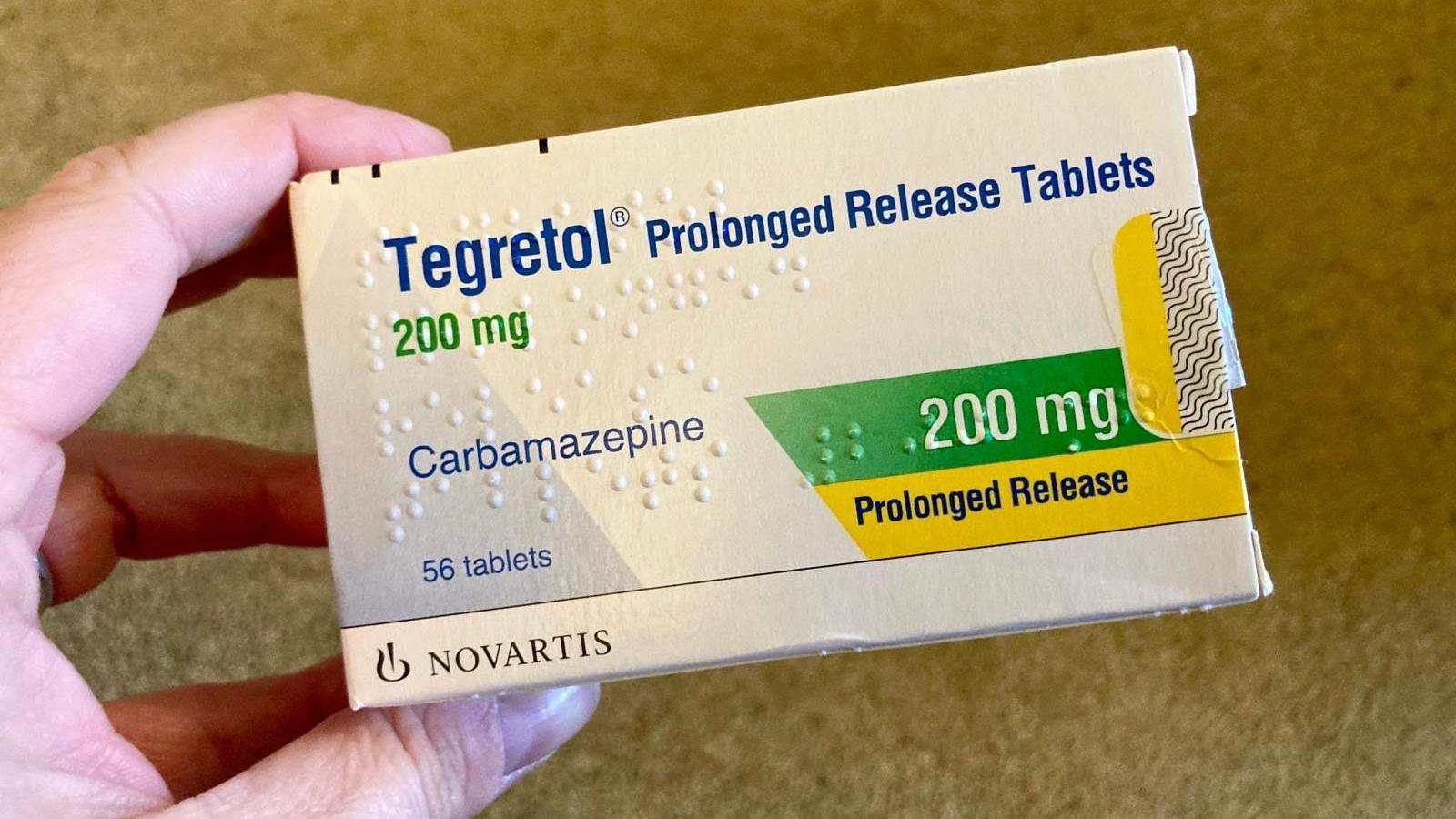 A box of drug Tegretol 