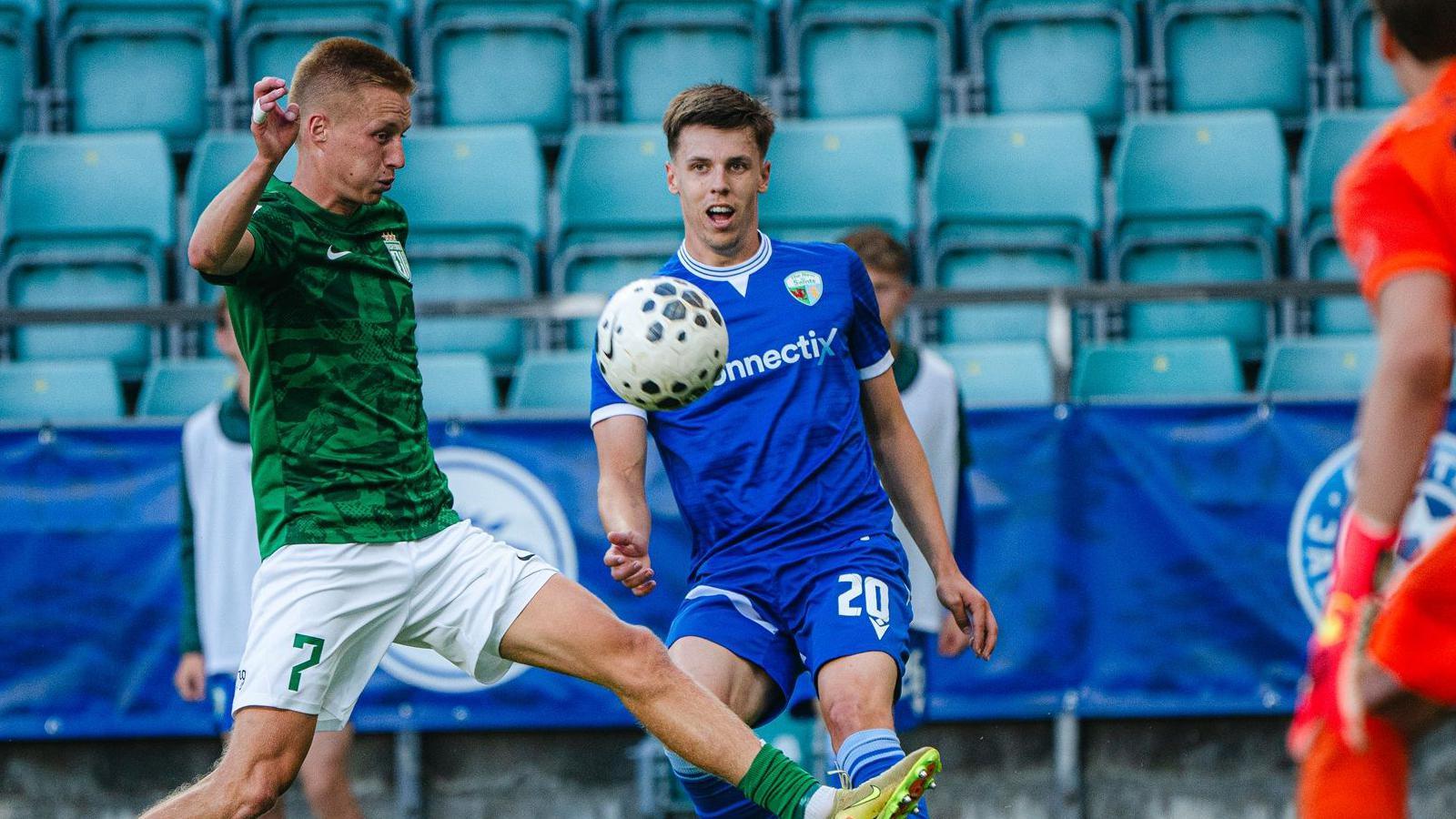 Rhys Hughes in action for TNS