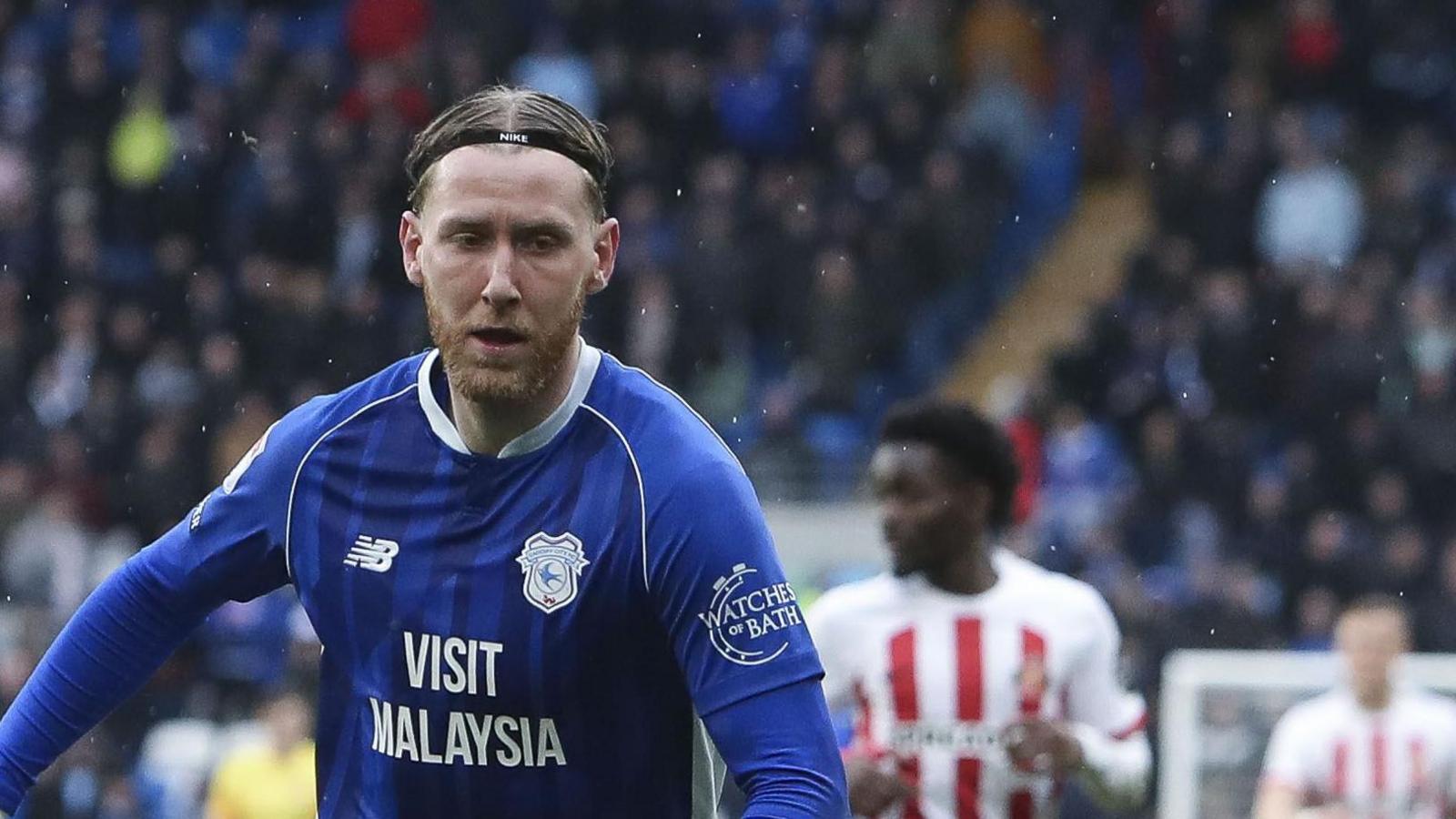 Josh Bowler in action for Cardiff City