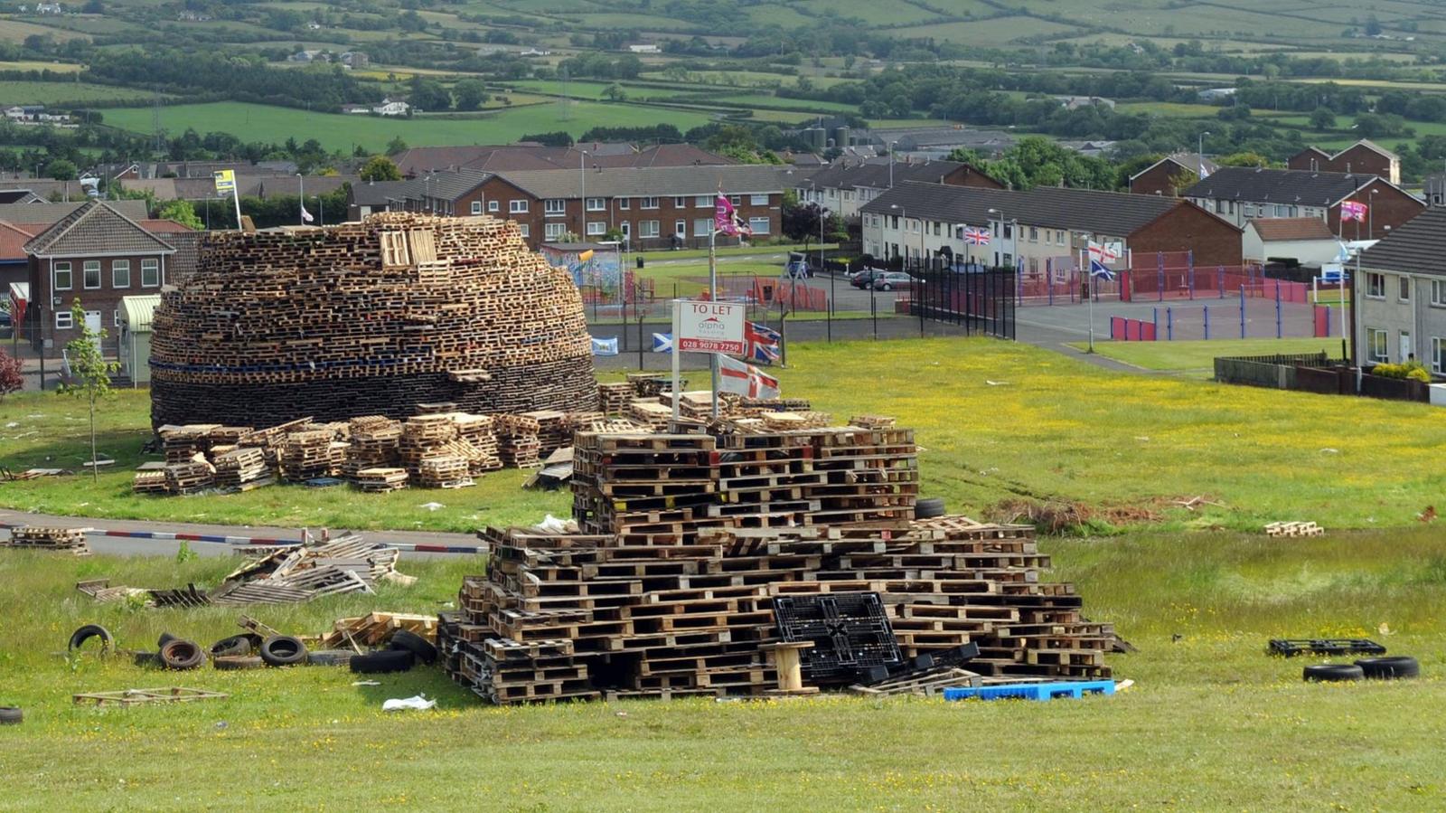 The bonfire at Ballyduff in County Antrim