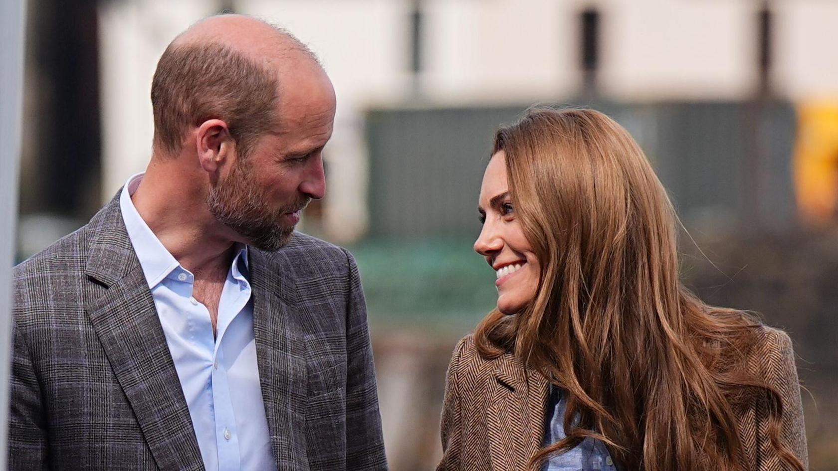 William and Kate shared a smile in a close up.