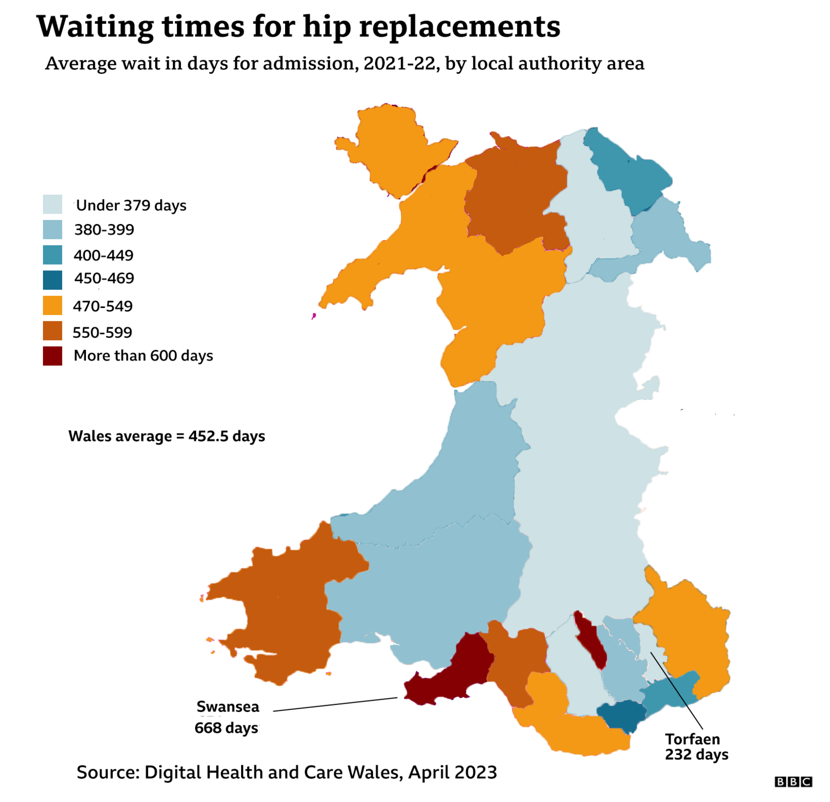 Hip replacements map