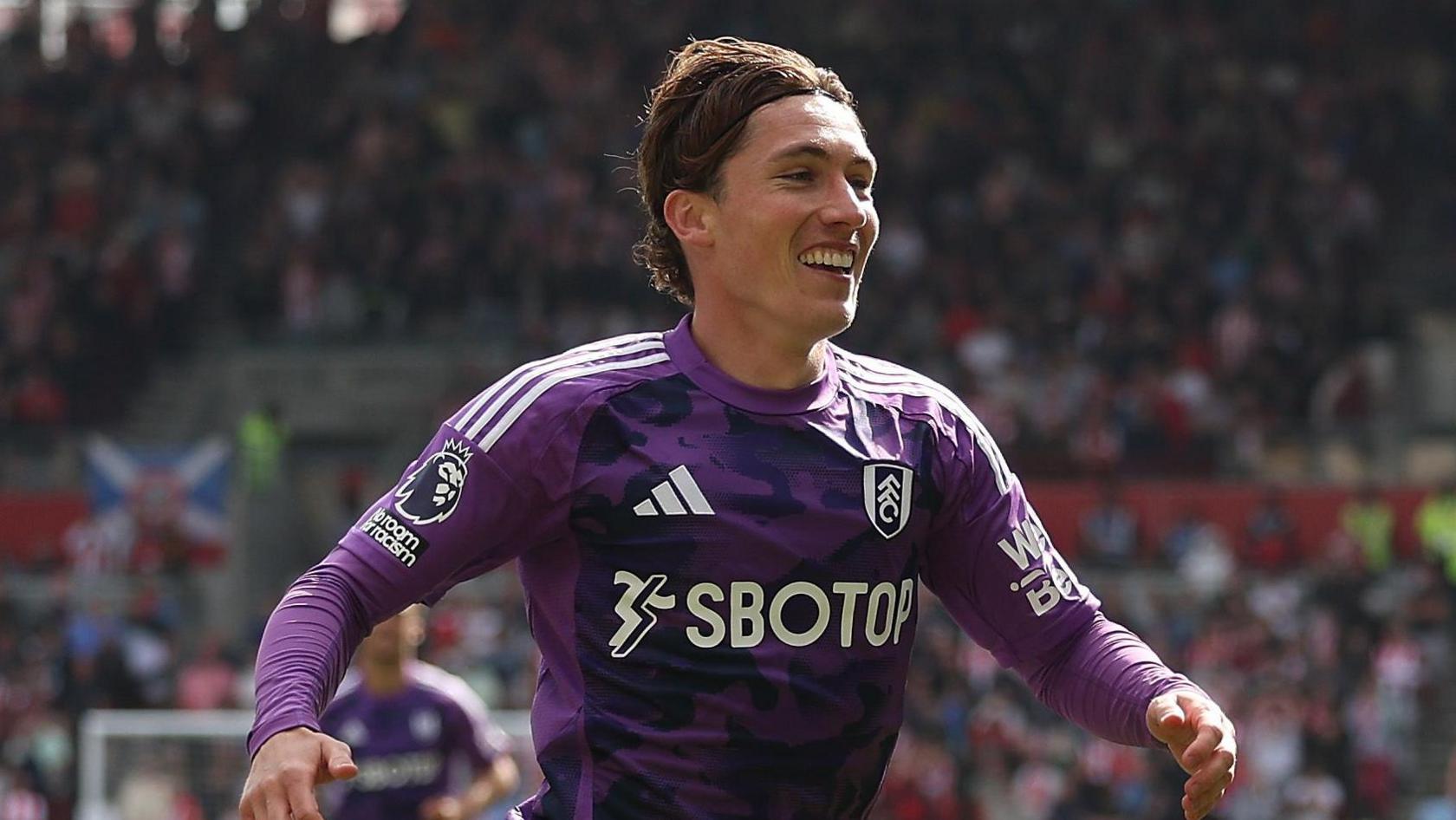 Harry Wilson celebrates scoring for Fulham past  play   