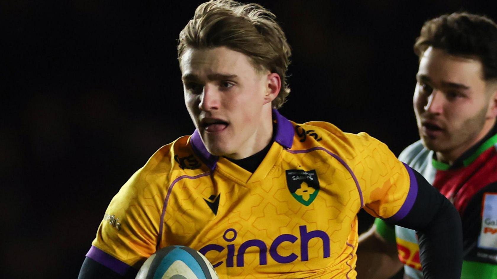 Archie McParland carries the ball