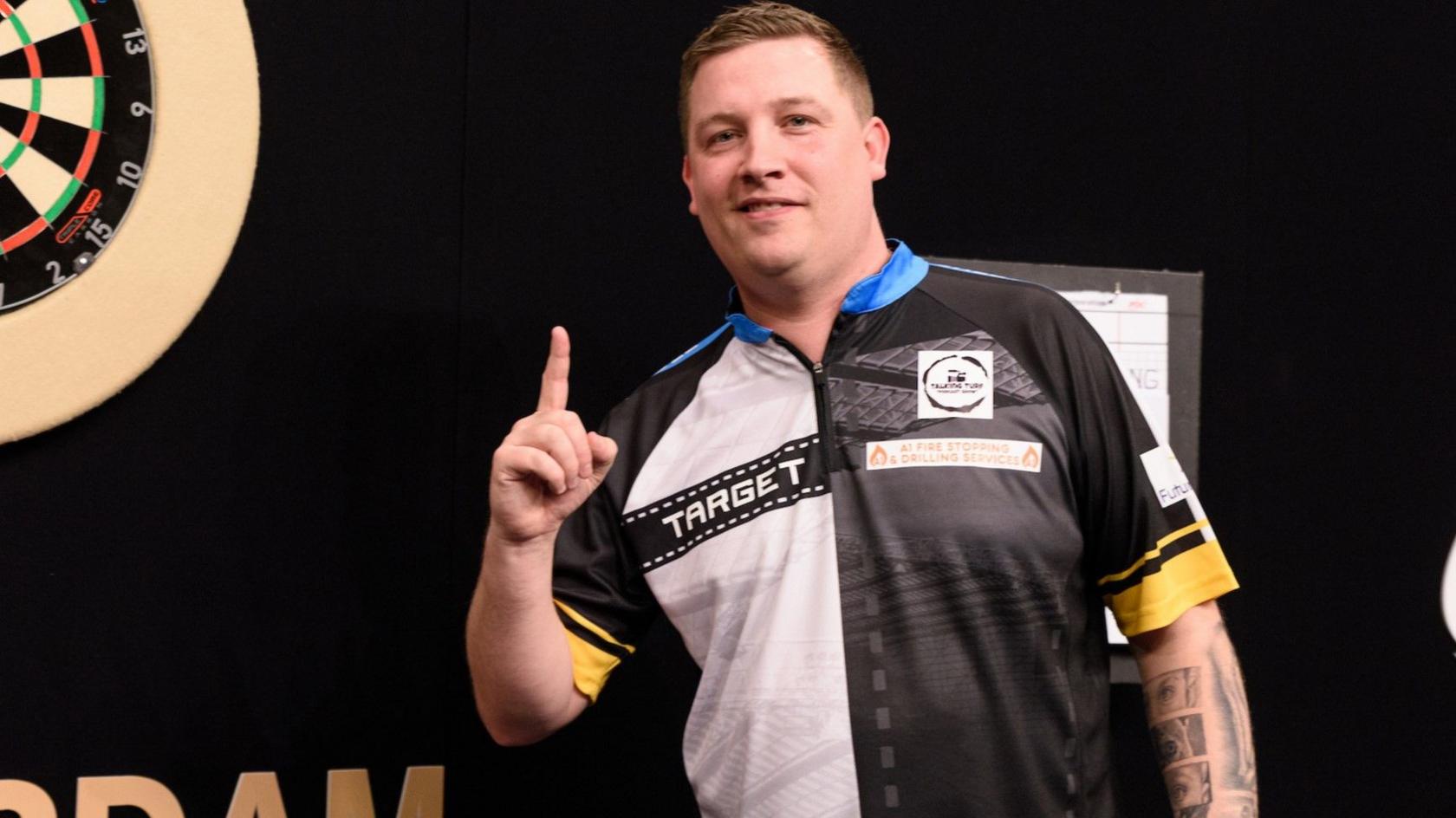 Chris Dobey after winning in Rotterdam
