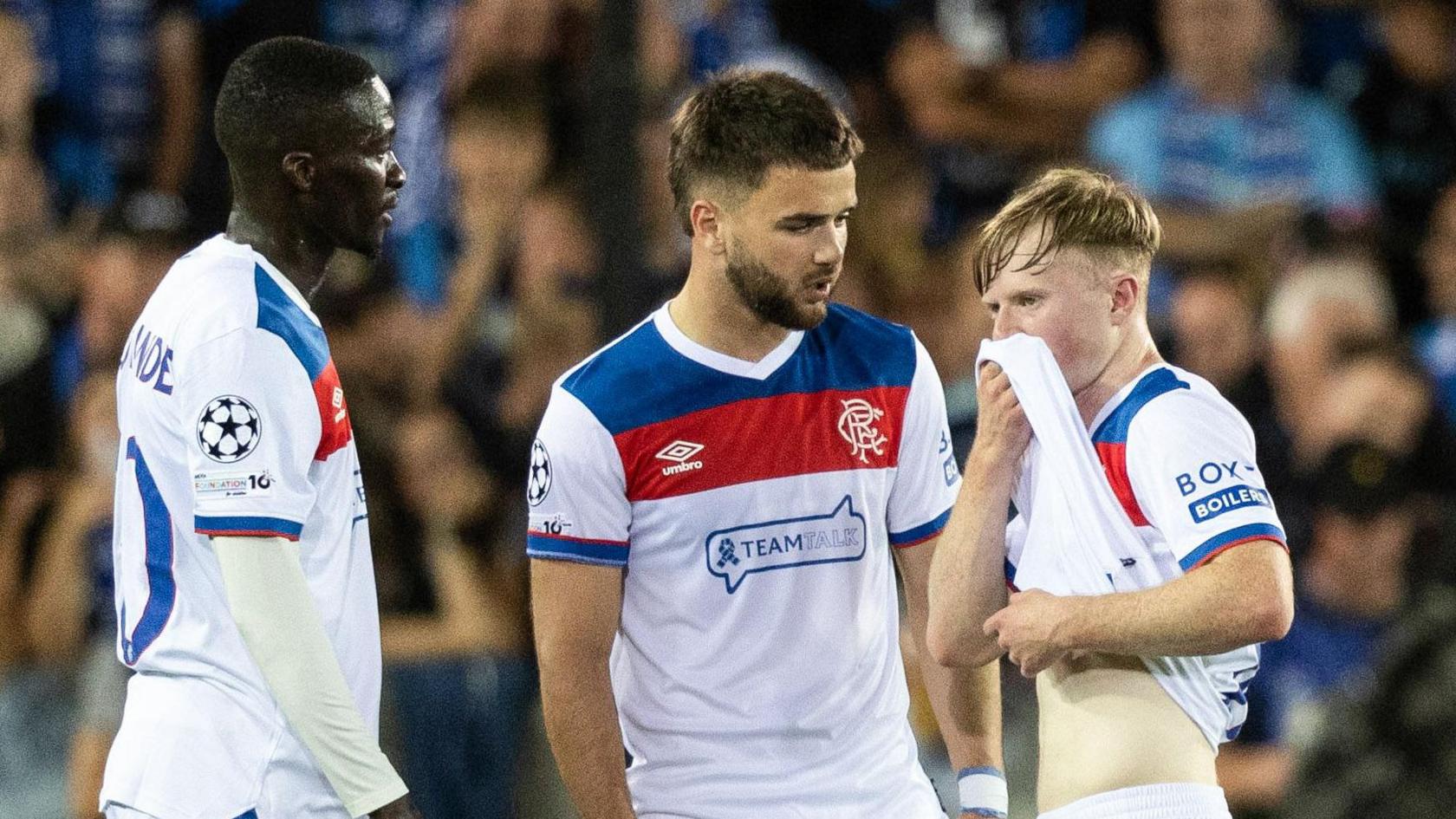 Rangers players dejected
